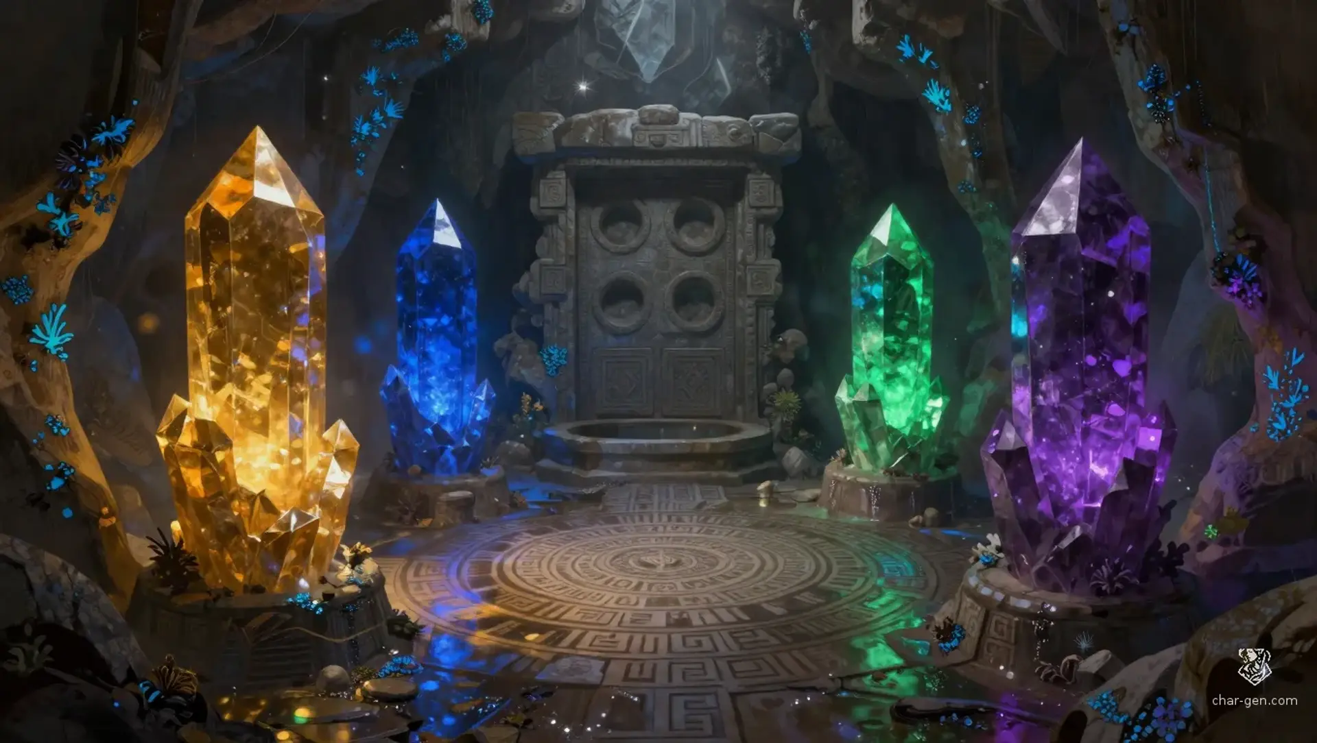 The Echoing Prisms of Galdur - AI-generated fantasy Puzzle