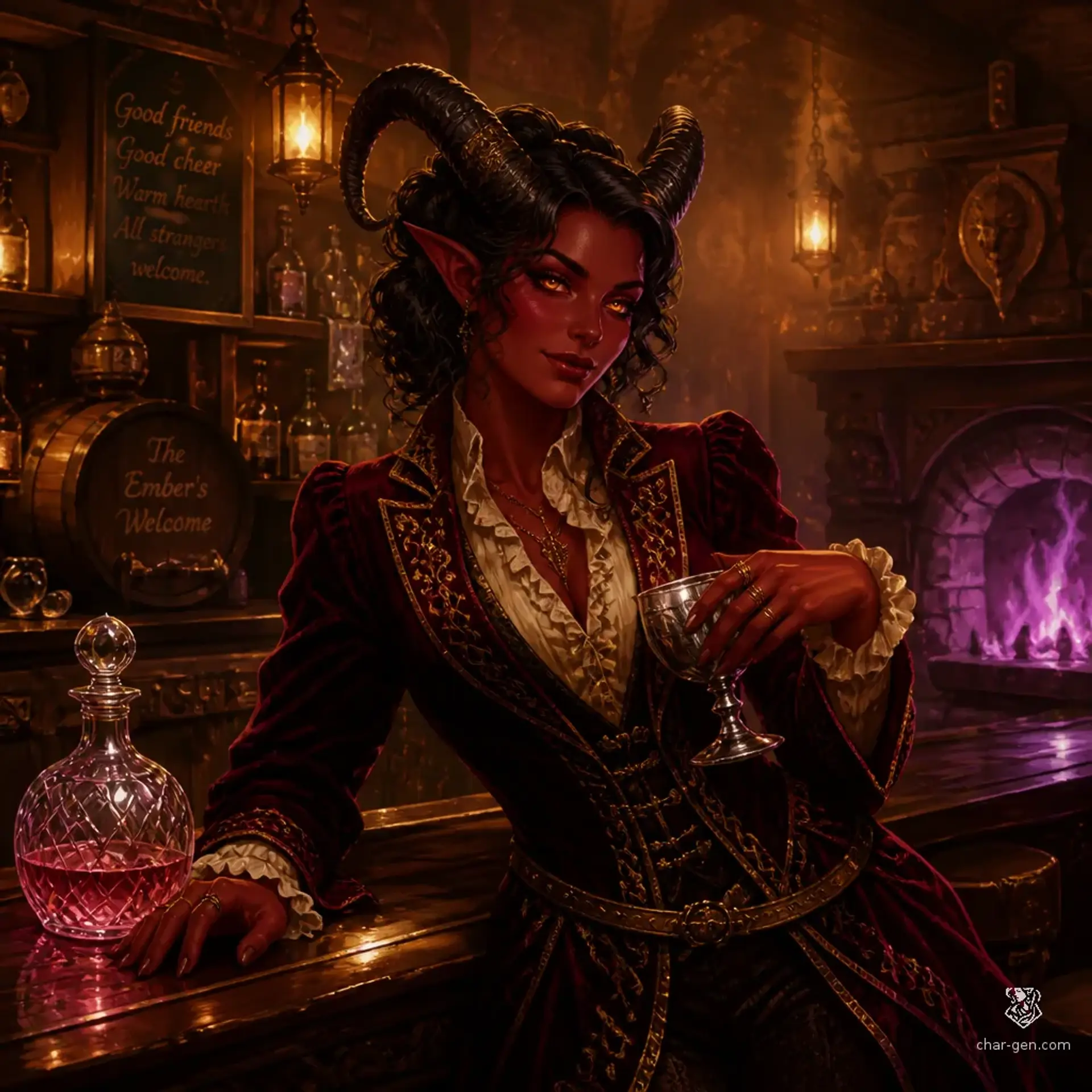 The Tipsy Tiefling - AI-generated fantasy Tavern