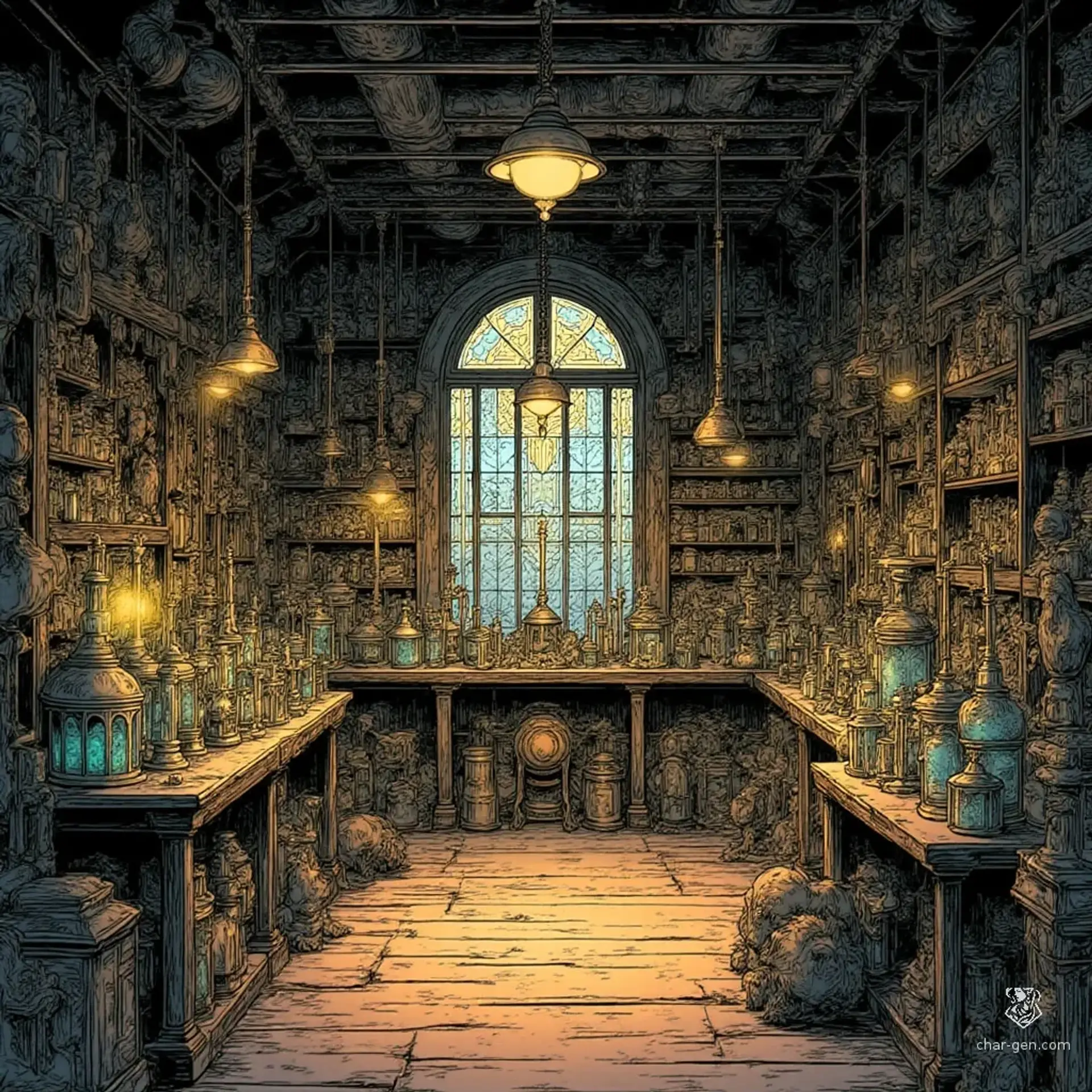 The Brass Bazaar & Bolt - AI-generated fantasy Shop