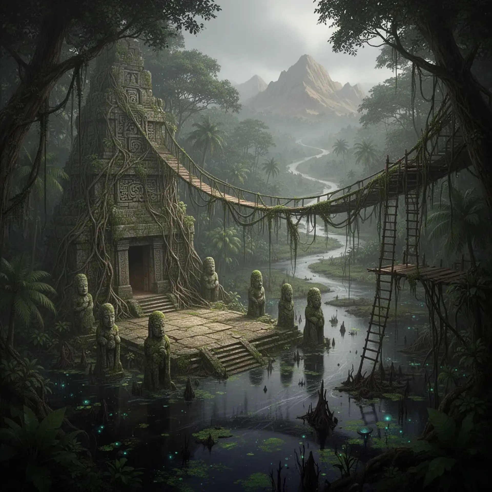 The Winding Wilds - AI-generated fantasy Region