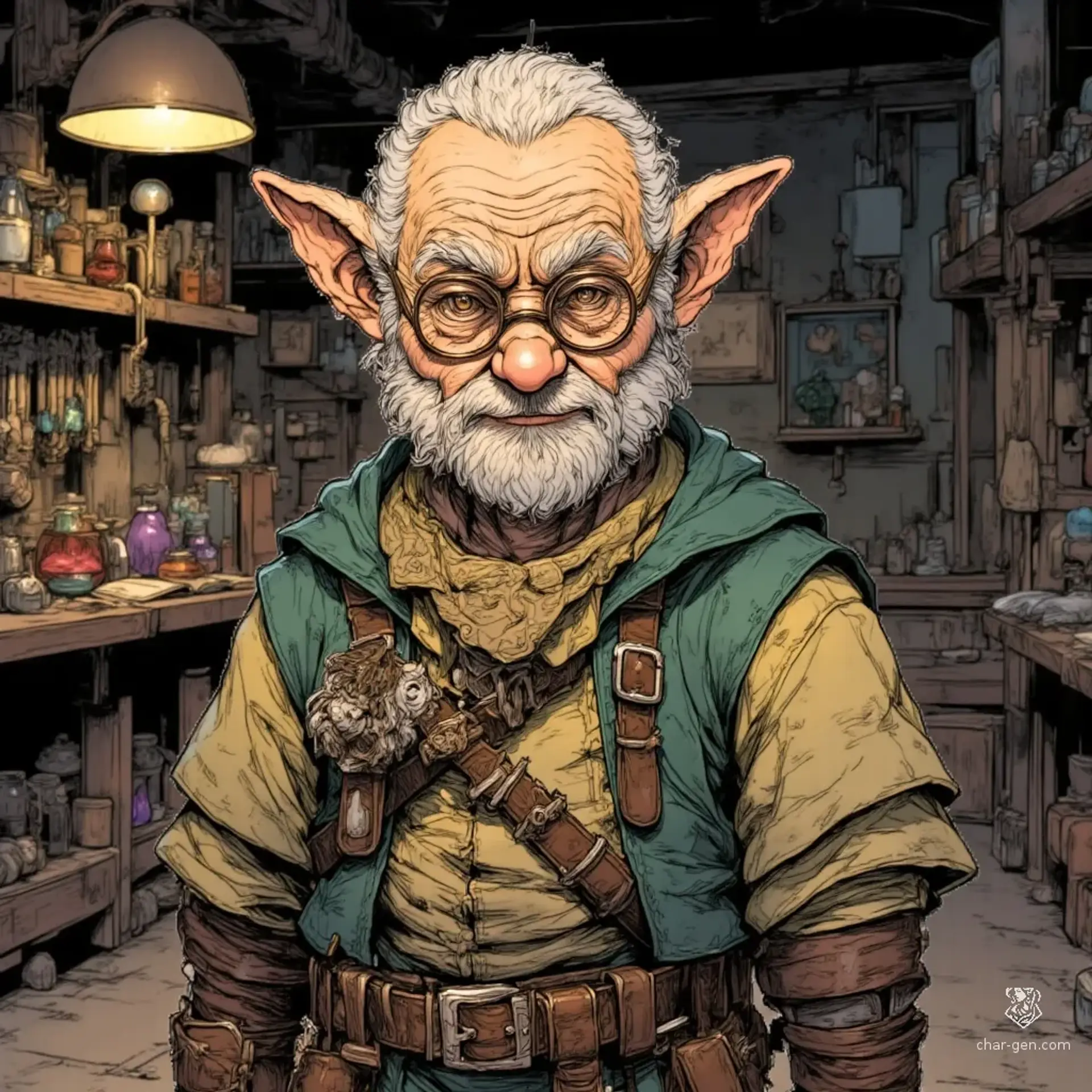 Merrin Cogwhistle - AI-generated fantasy NPC