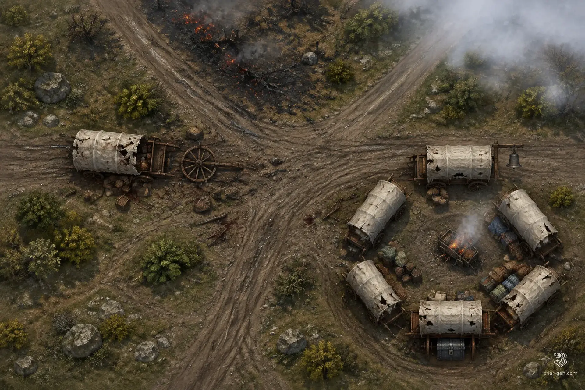 Get the caravan clear of the crossroads