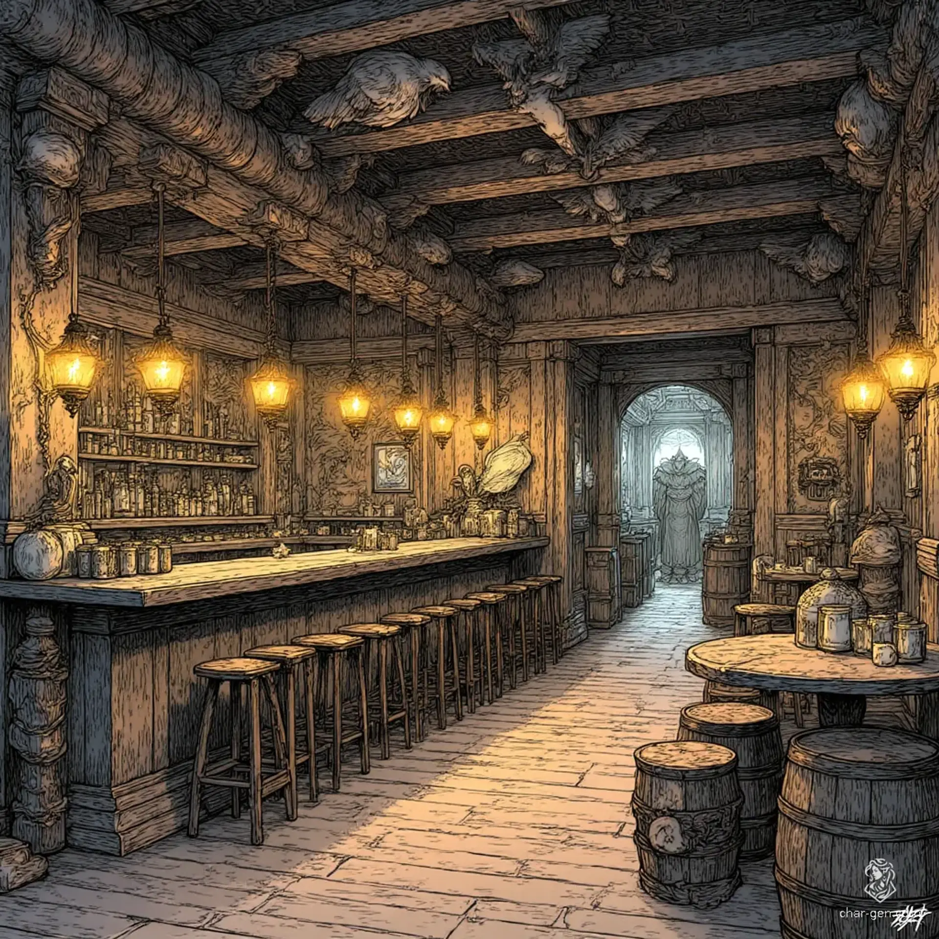 The Salty Seagull - AI-generated fantasy Tavern
