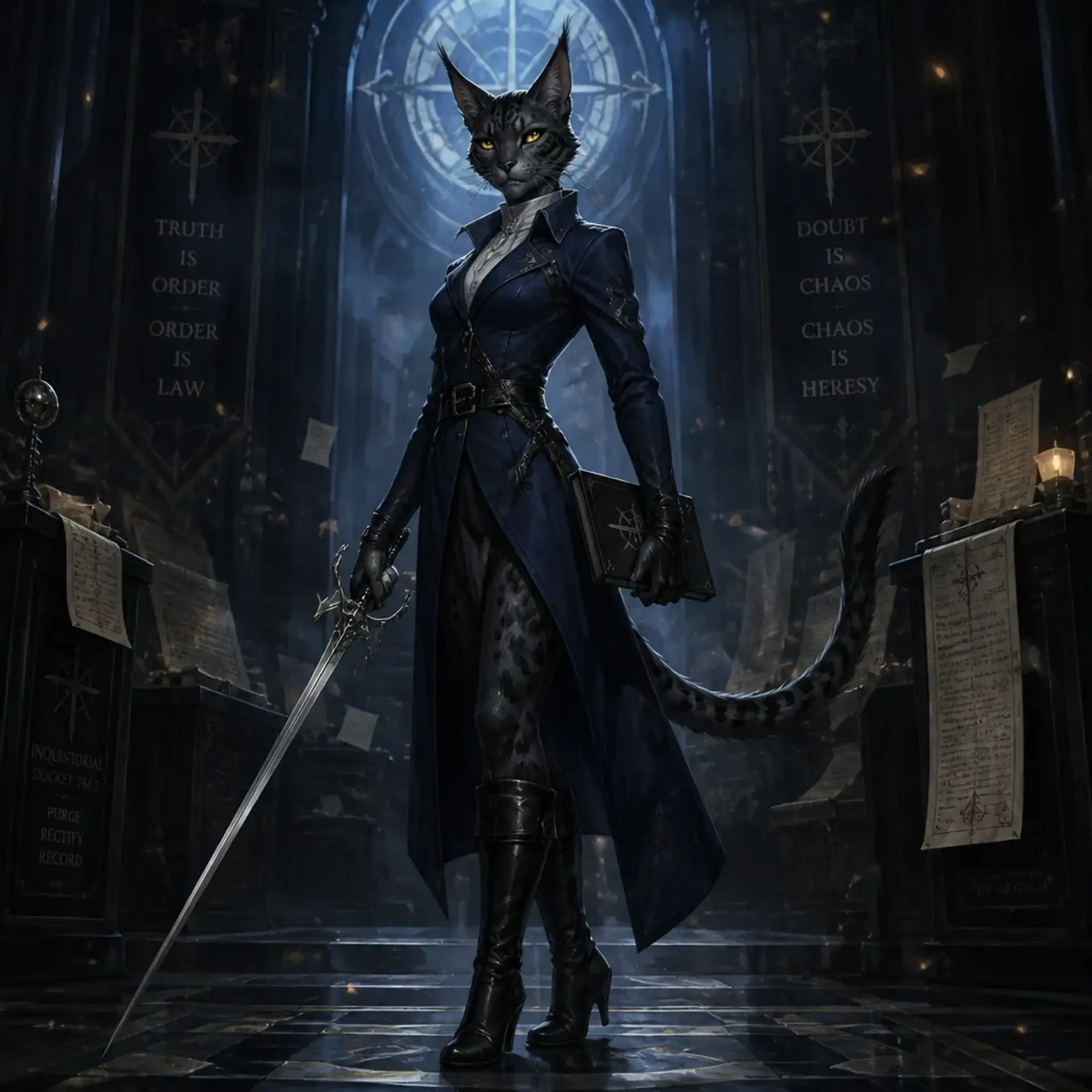 Inquisitor Paroka - AI-generated fantasy Character
