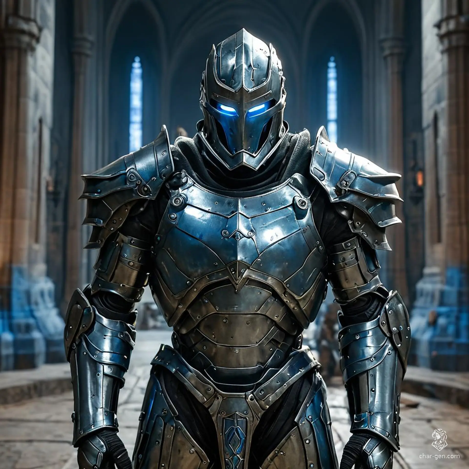 The Animated Armor is a living suit of polished steel plate with empty insides and spectral blue light glowing from its joints. Eternally vigilant, it patrols corridors tirelessly, weapons drawn and ready to strike.