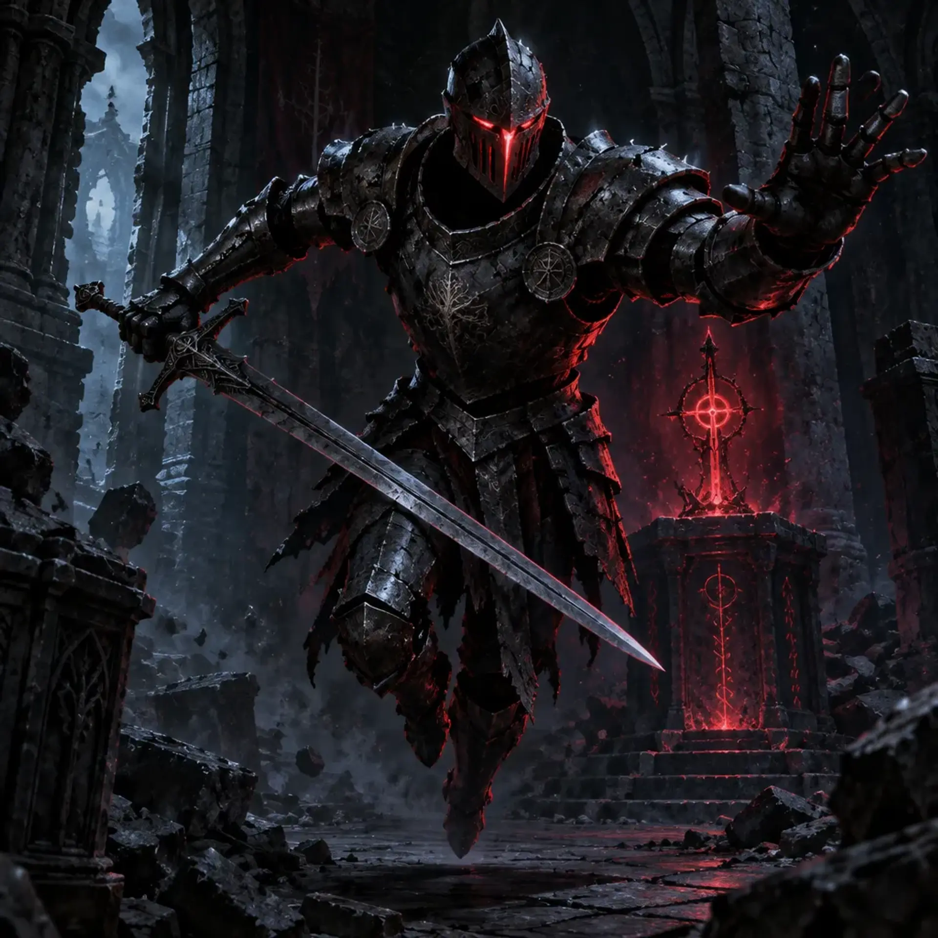 Helmed Horror - AI-generated fantasy Monster