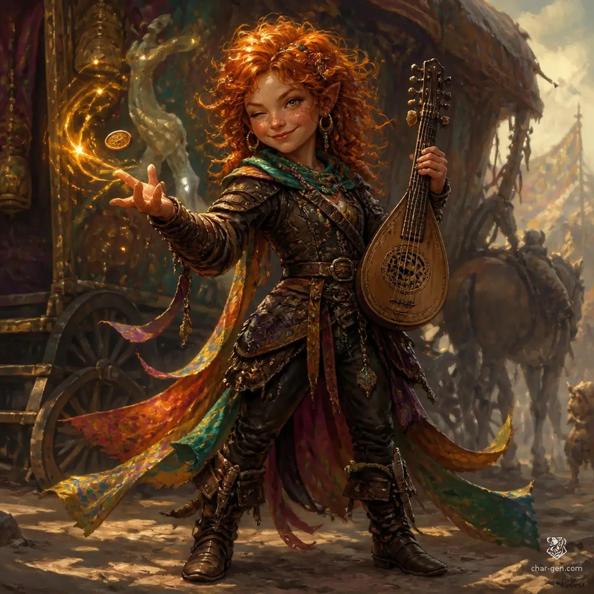 Seylin "The Spark" Brightlight - AI-generated fantasy Character