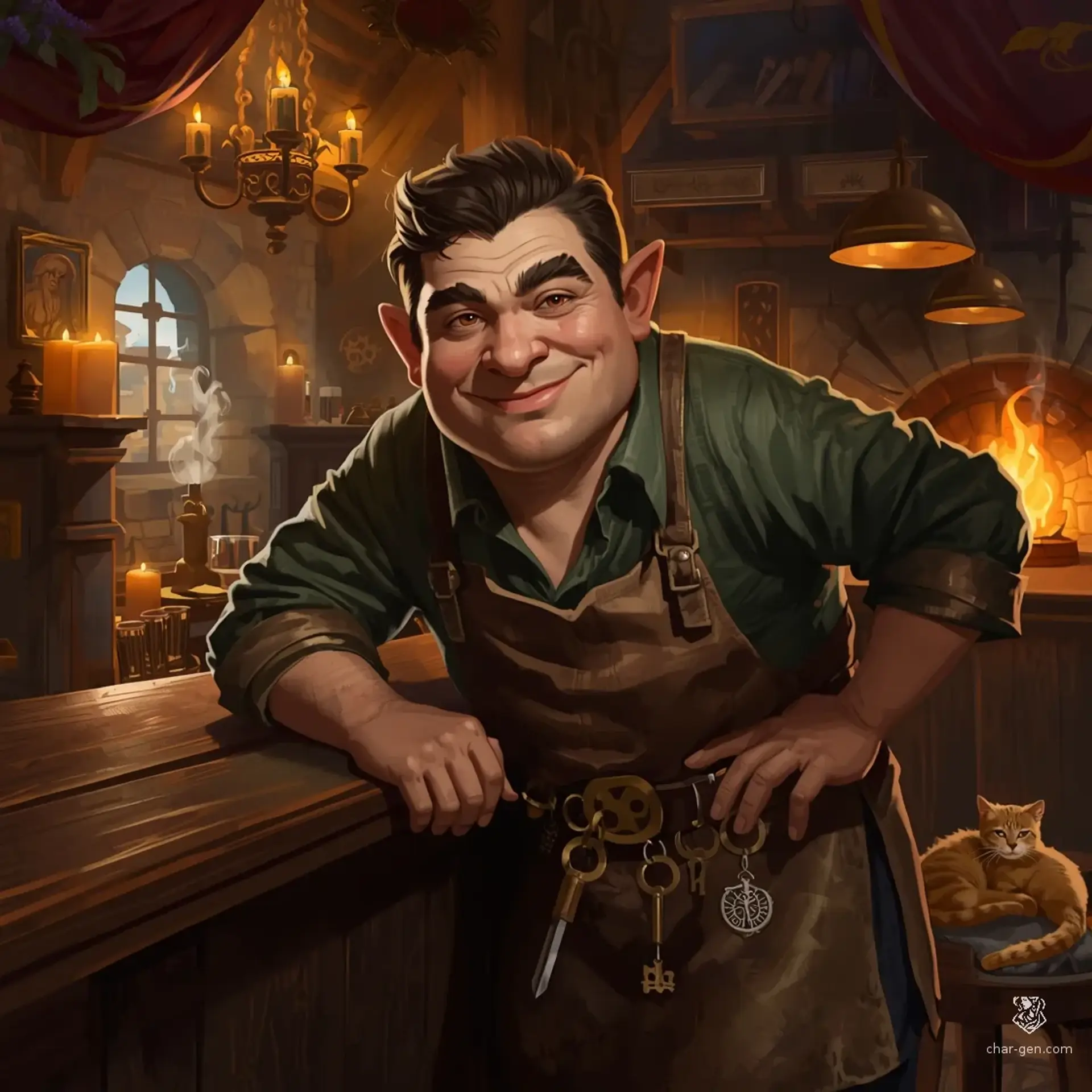 The Cracked Hearthstone - AI-generated fantasy Tavern
