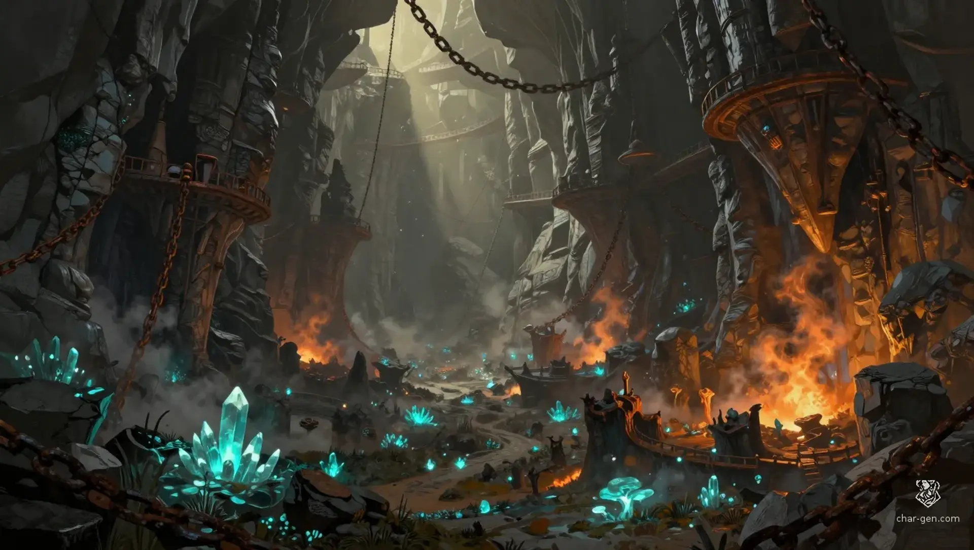 The Shifting Fissures - AI-generated fantasy Region