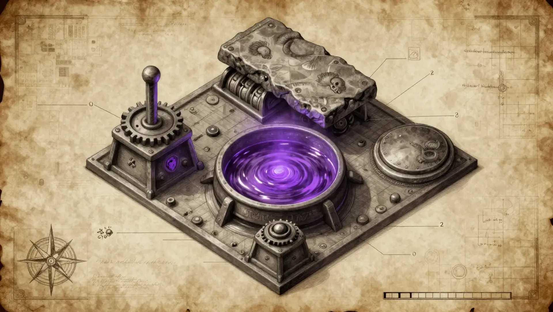 The Ossuary Calibrator - AI-generated fantasy Puzzle