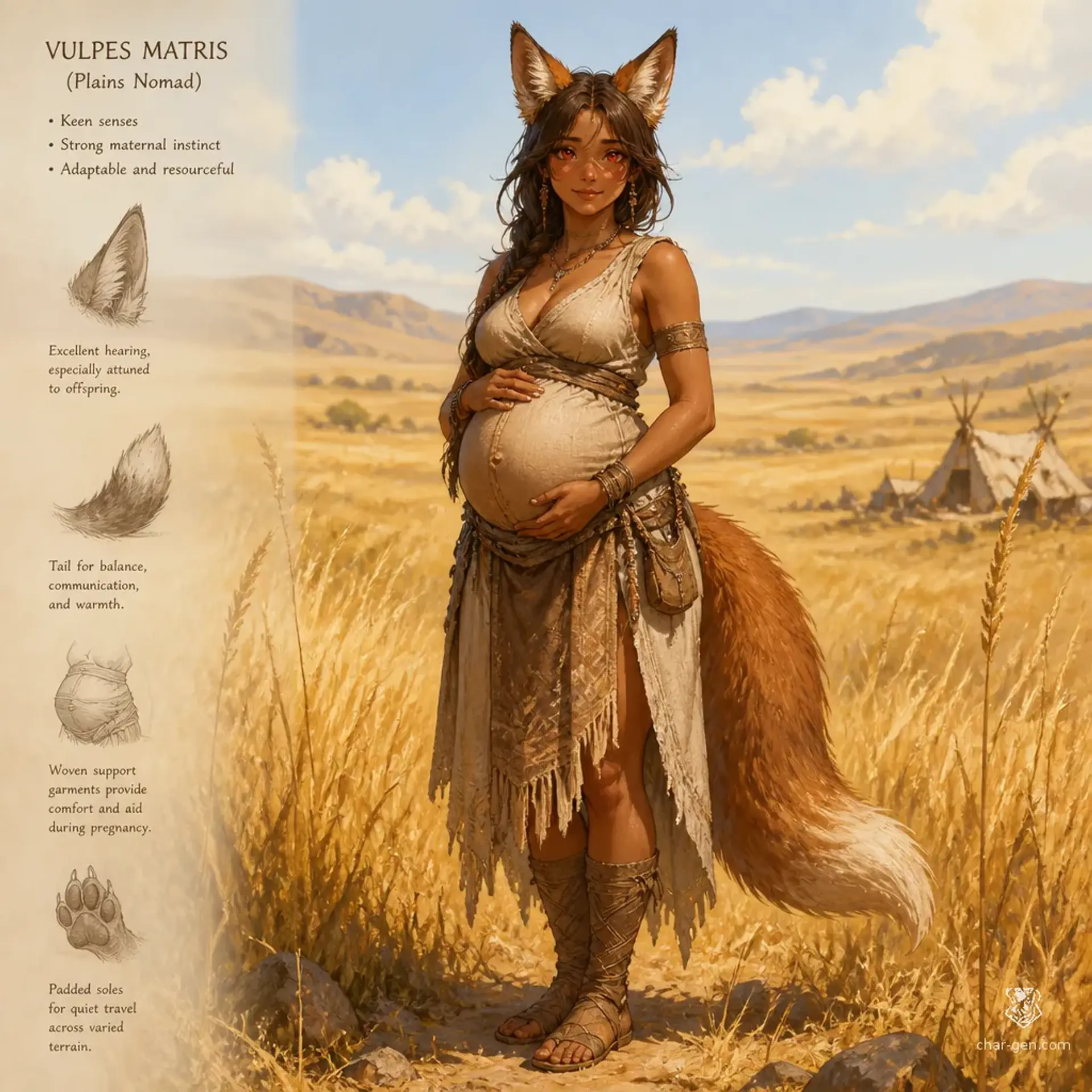 Erythraean Vulpina - AI-generated fantasy Species