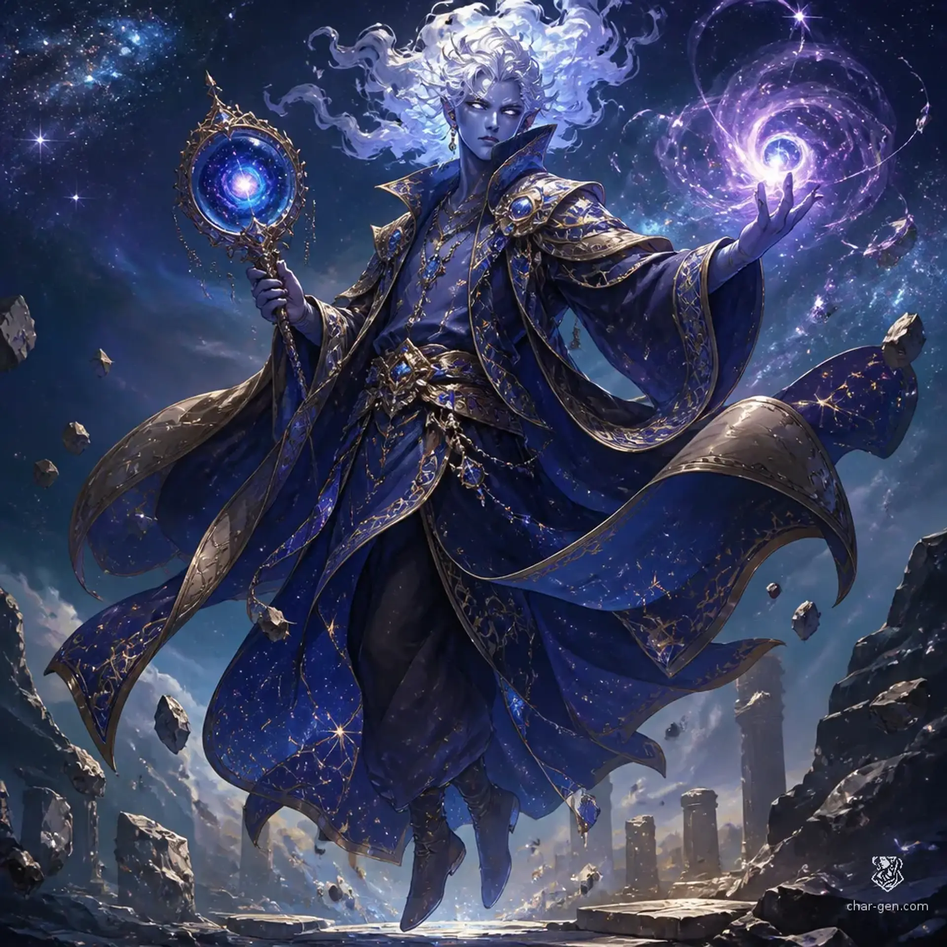 Kaelen Star-Drifter - AI-generated fantasy Character