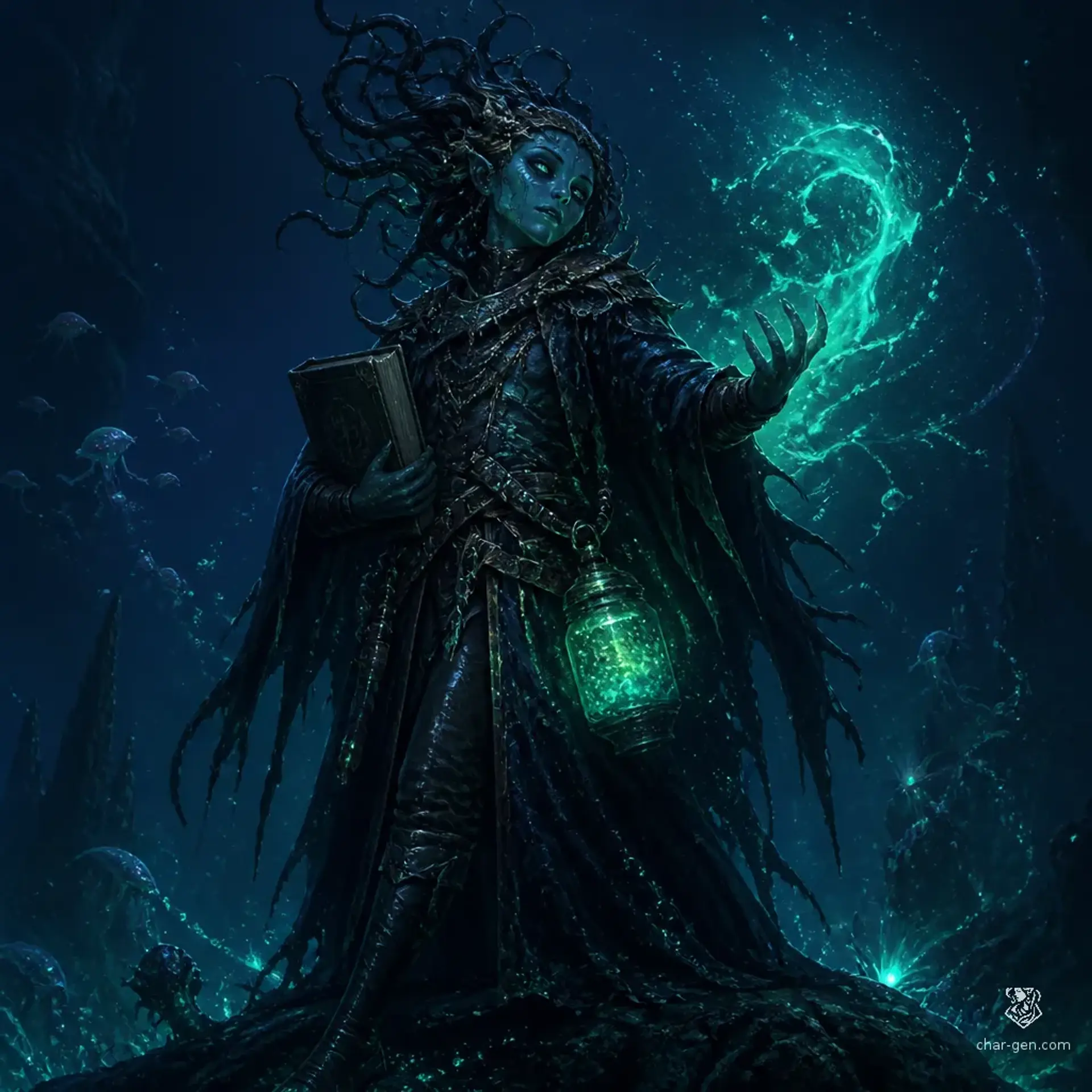Xelyth of the Trench - AI-generated fantasy Character