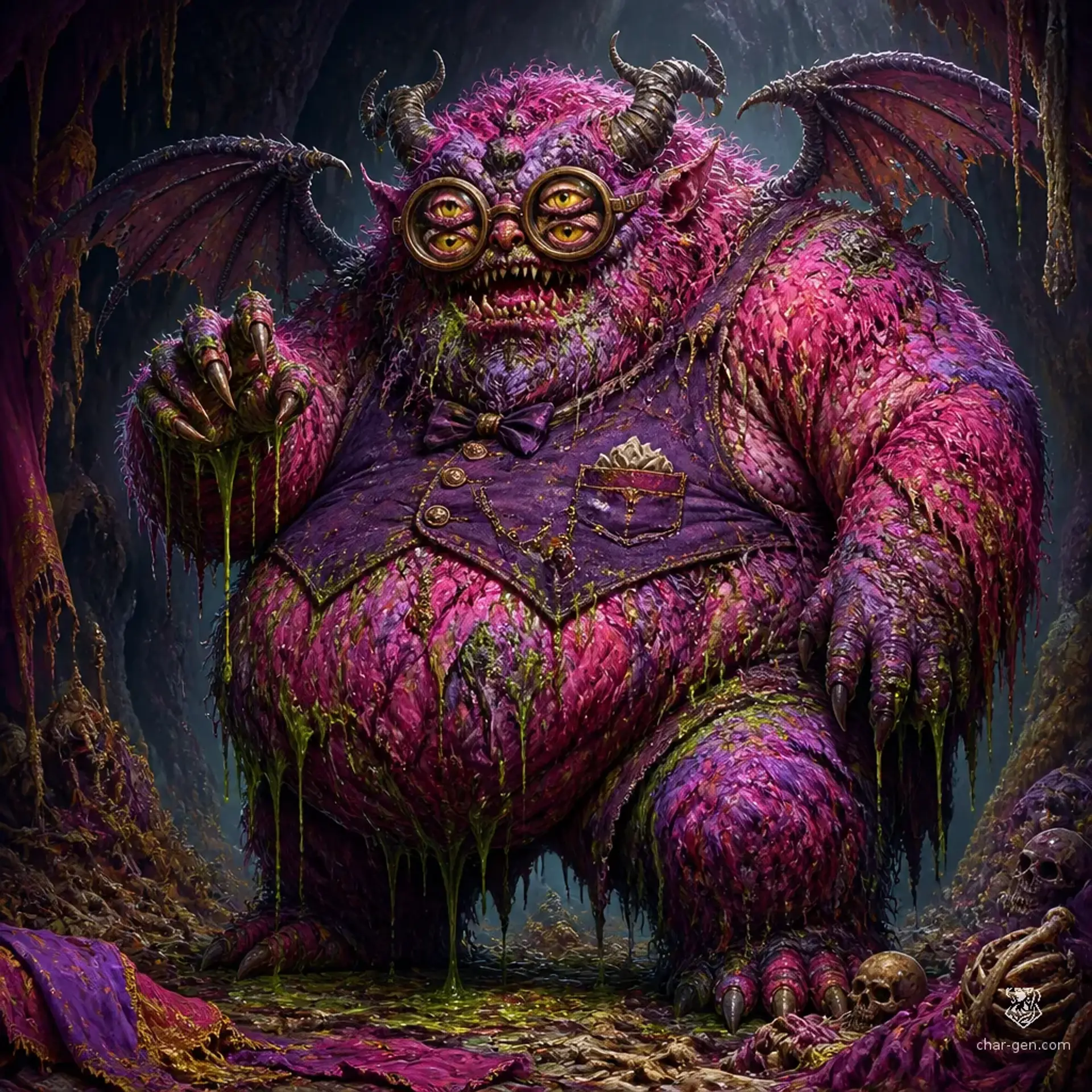 Bozgul the Amethyst Abomination - AI-generated fantasy Monster