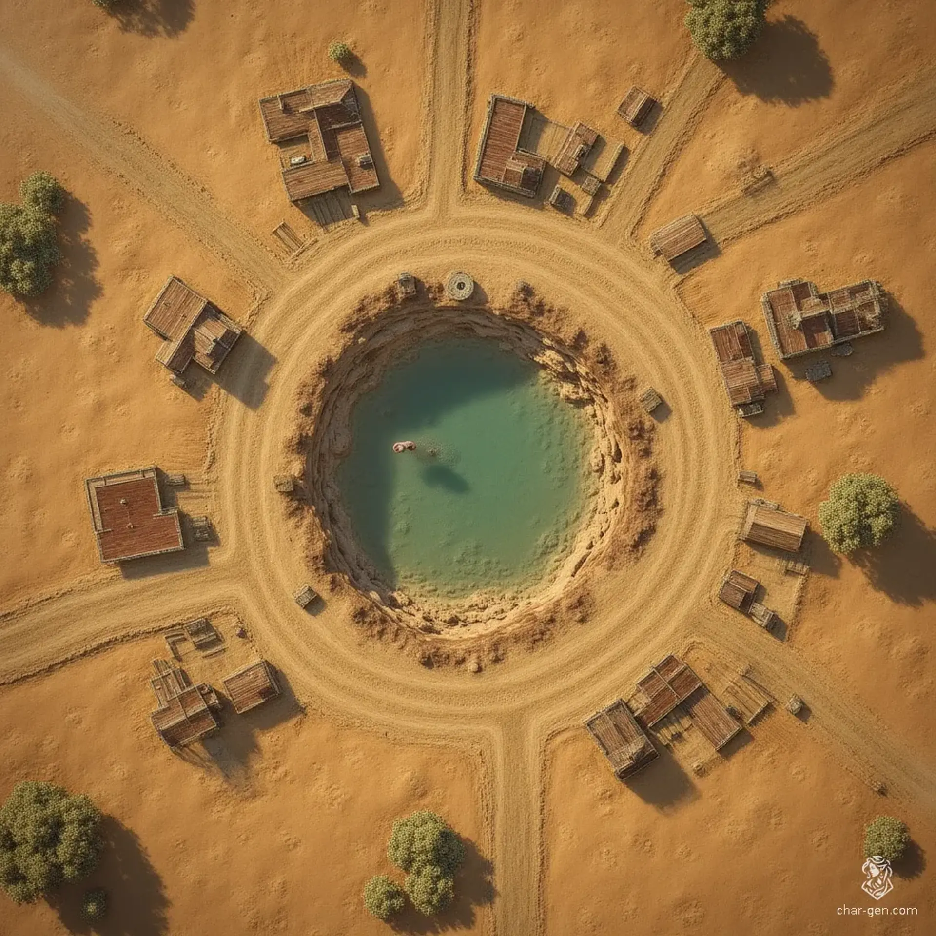 Trucewell - AI-generated fantasy Settlement