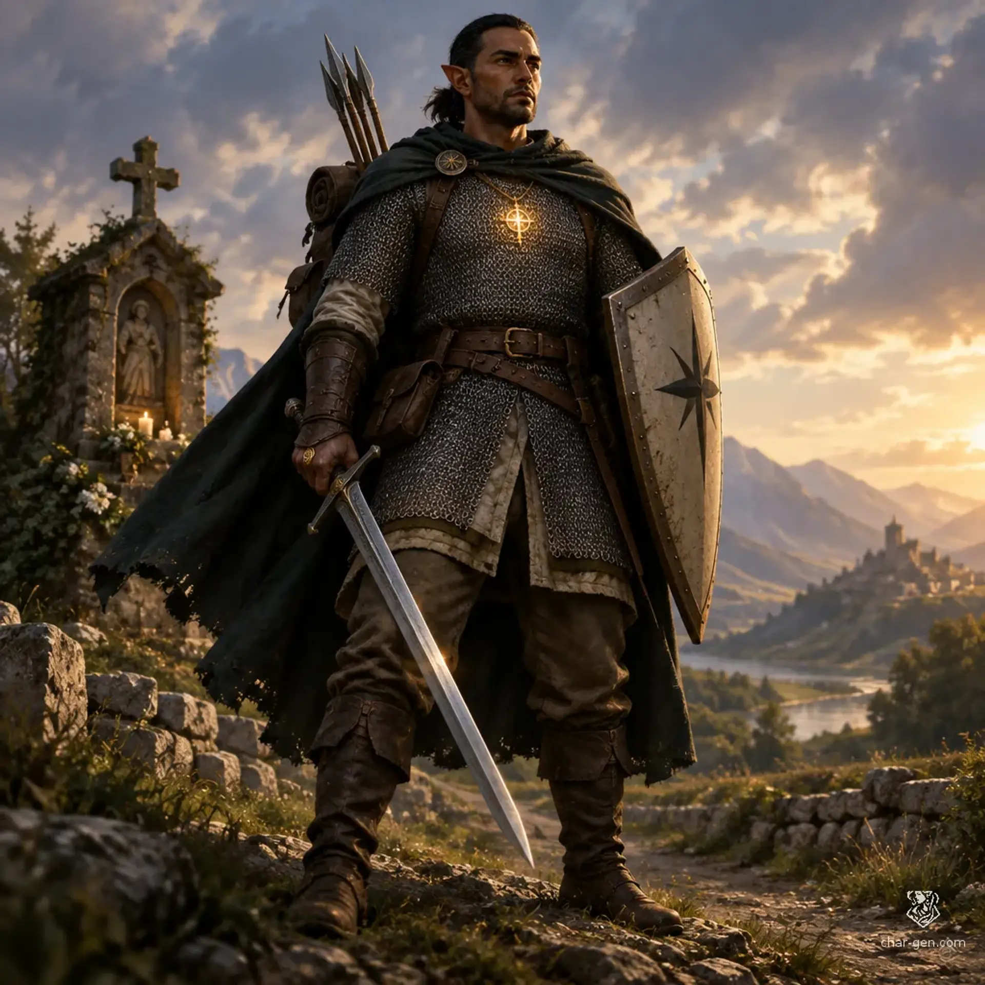 Gawain - AI-generated fantasy Character