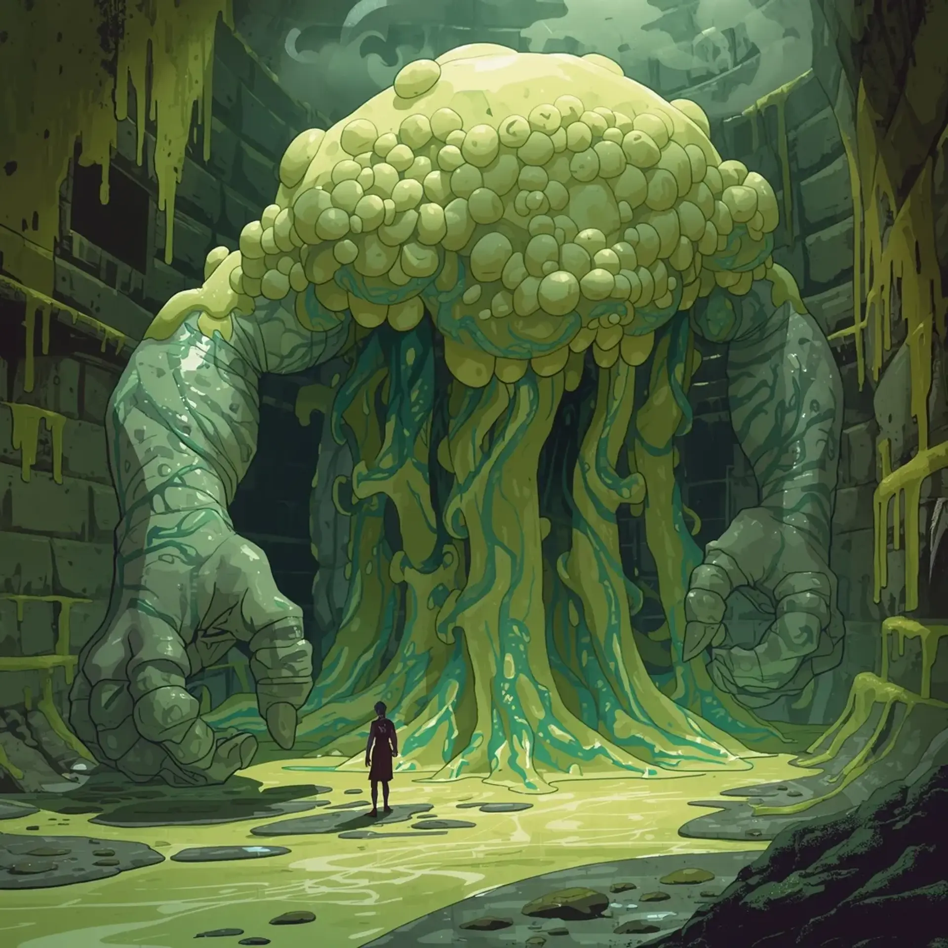 Curd-Crust Ooze - AI-generated fantasy Monster