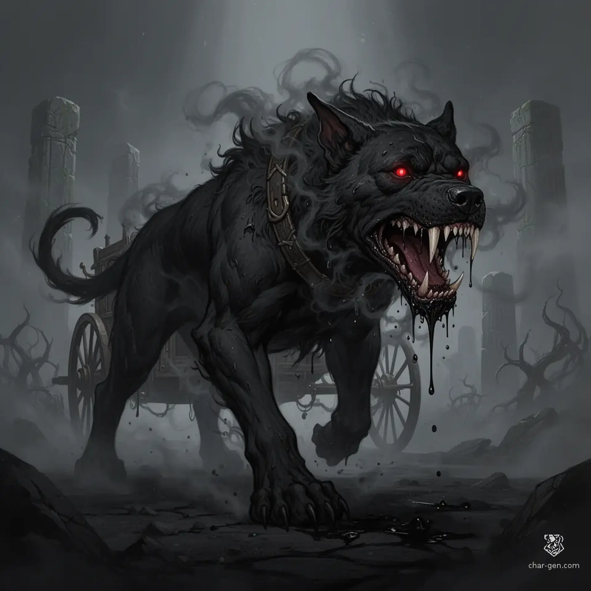 Umbral Dread-Mastiff - AI-generated fantasy Monster