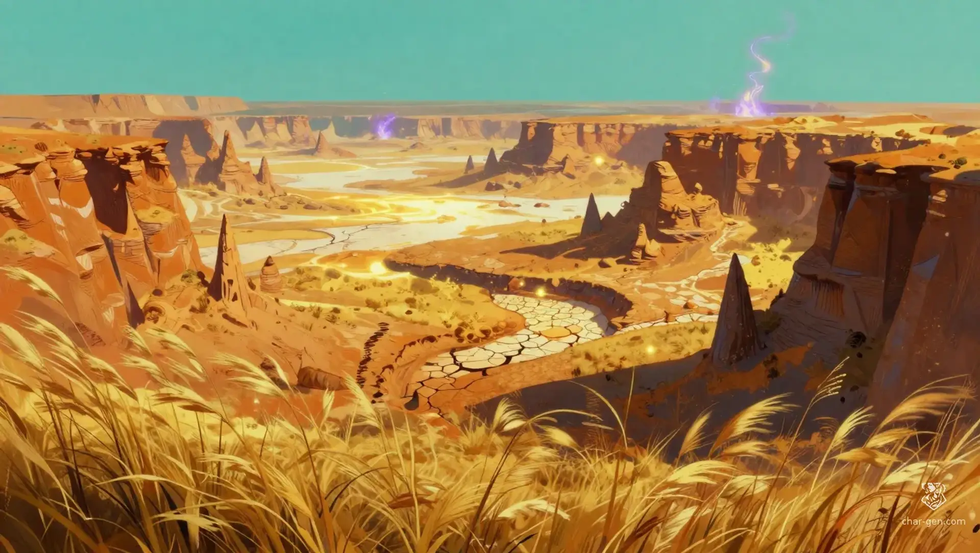 The Searing Expanse - AI-generated fantasy Region