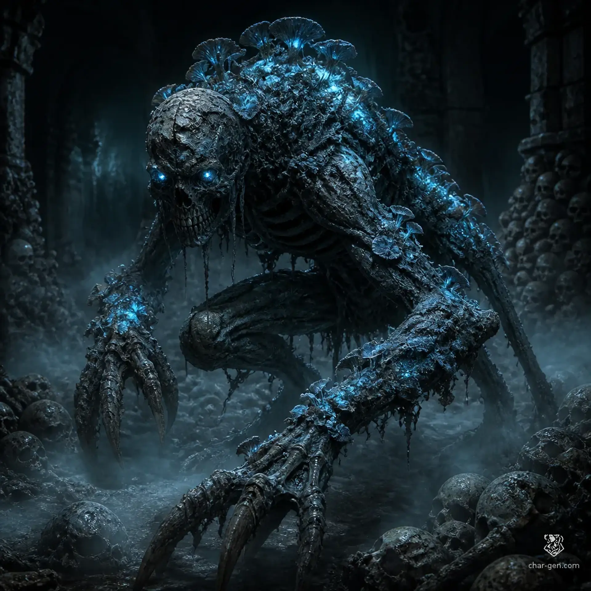 Lichen-Ghoul - AI-generated fantasy Monster