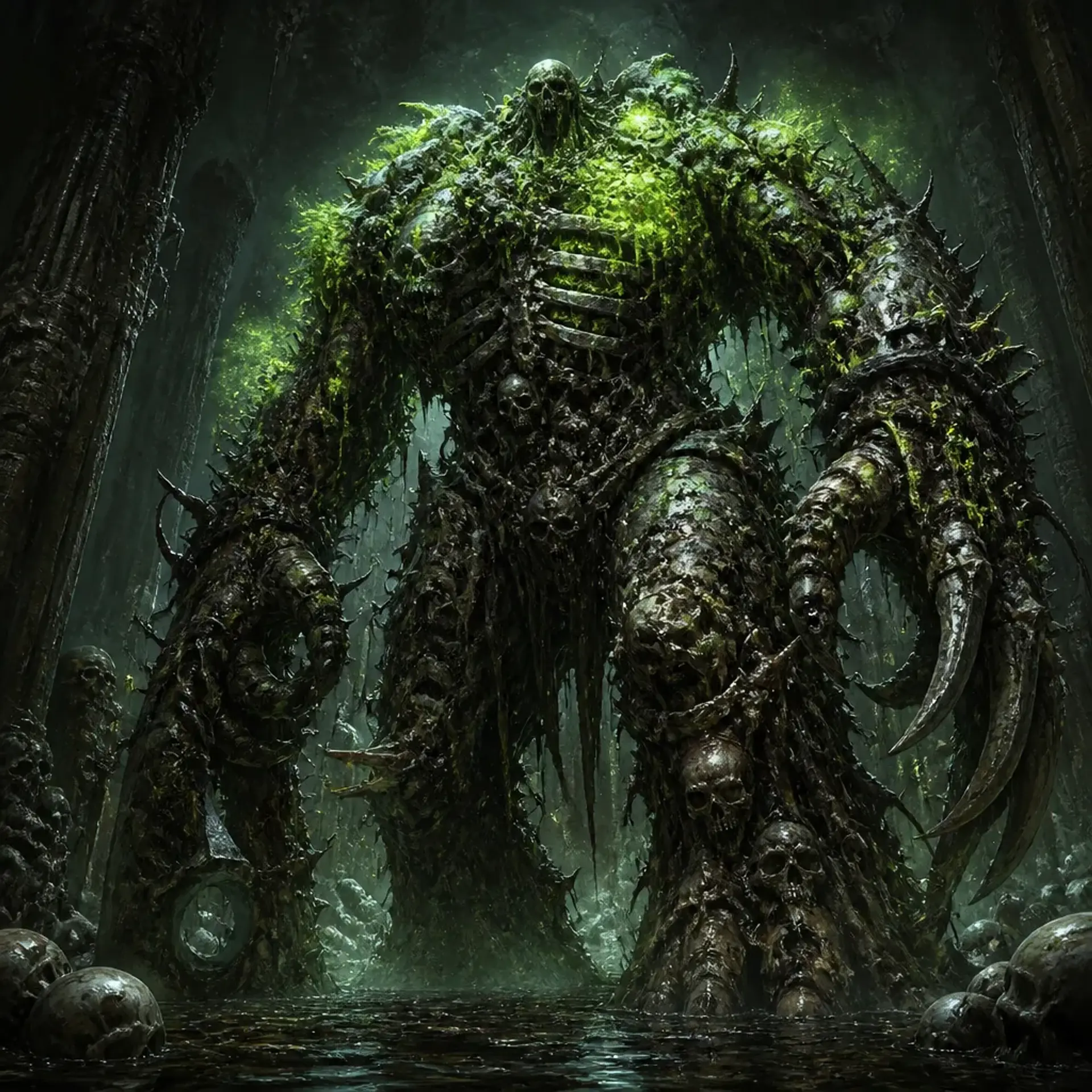 Moss-Stitched Hulk - AI-generated fantasy Monster