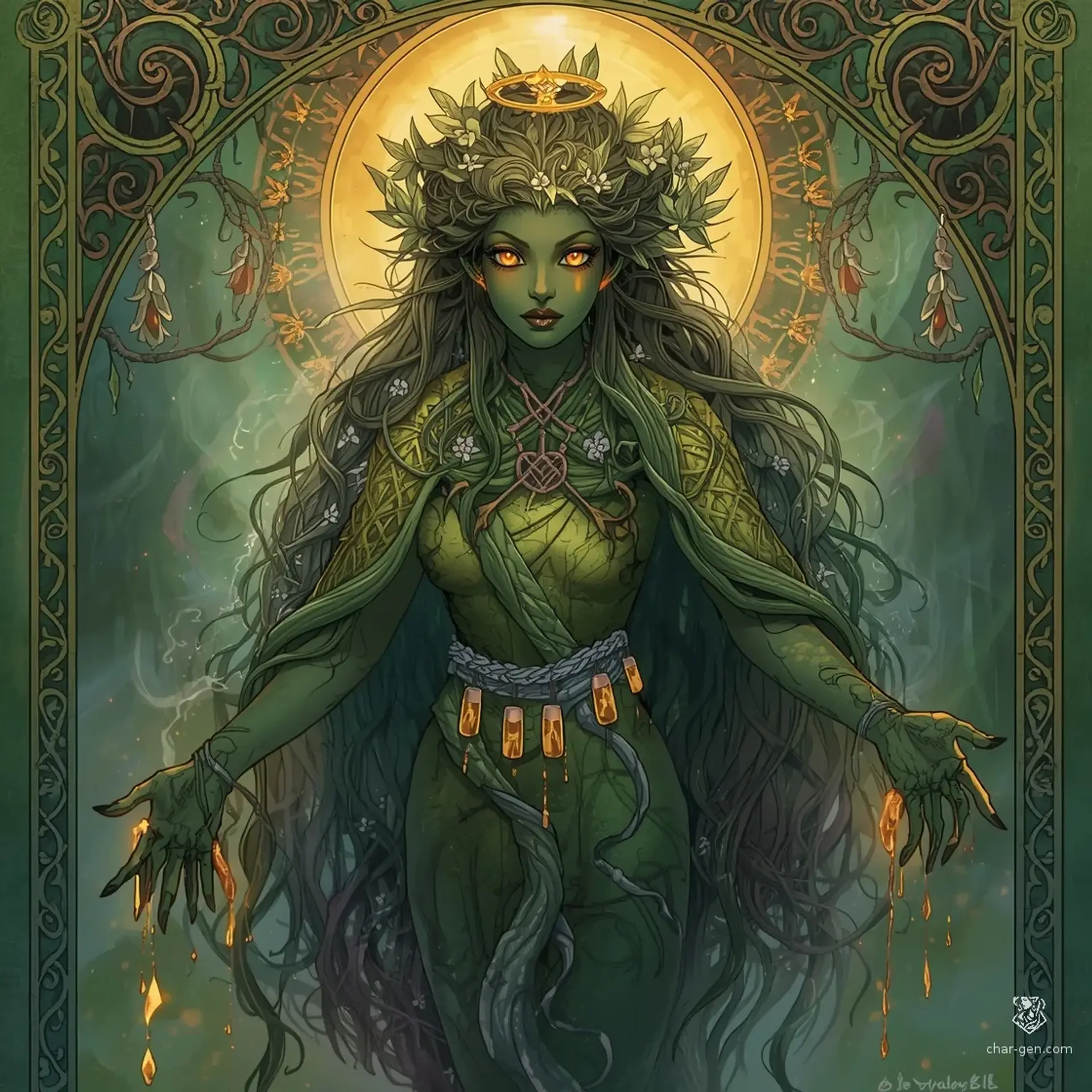 Vael-Haoma, The Verdant Exhalation - AI-generated fantasy NPC
