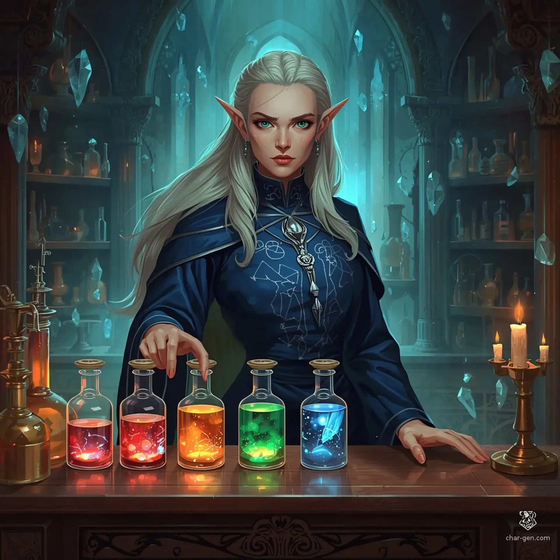 The Sapphire Laboratory - AI-generated fantasy Shop