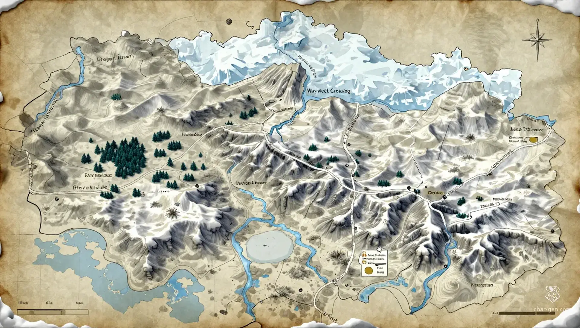 The Frostmarch Hills - AI-generated fantasy Region