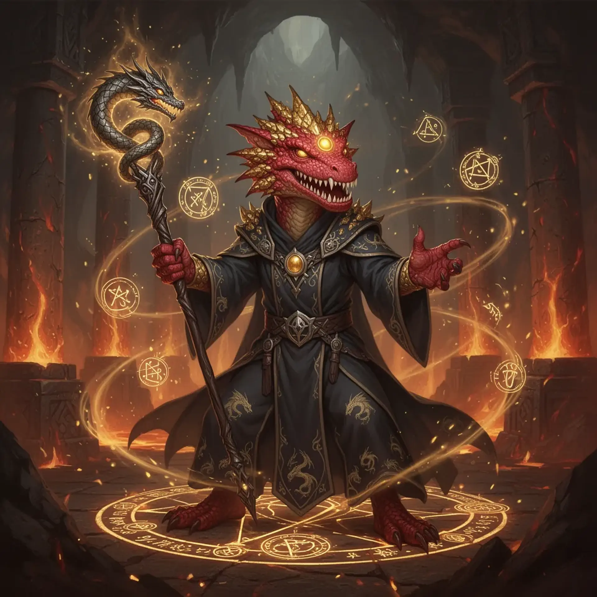 Spellbold, Enhanced Kobold Wizard - AI-generated fantasy Monster