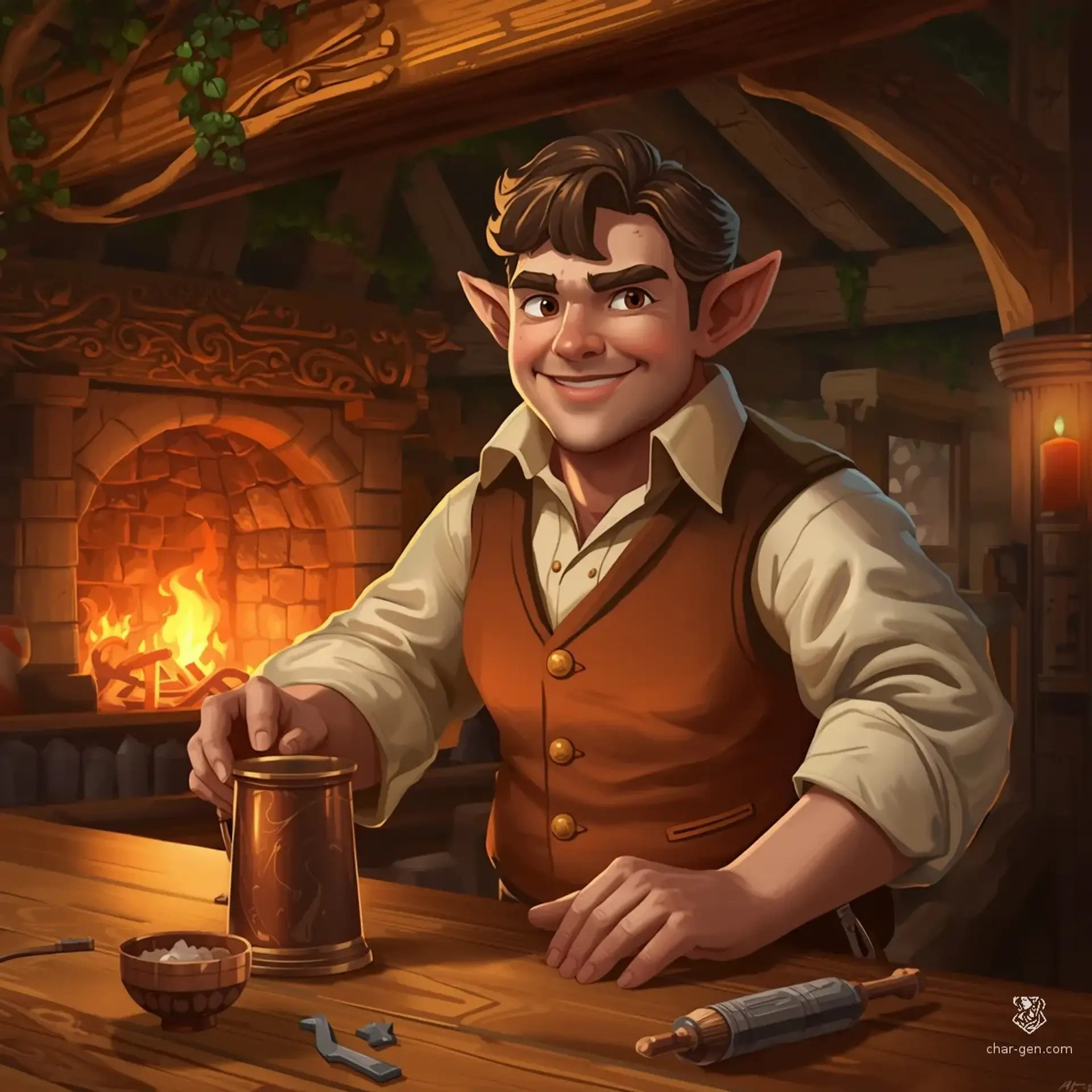 The Golden Embers Inn - AI-generated fantasy Tavern