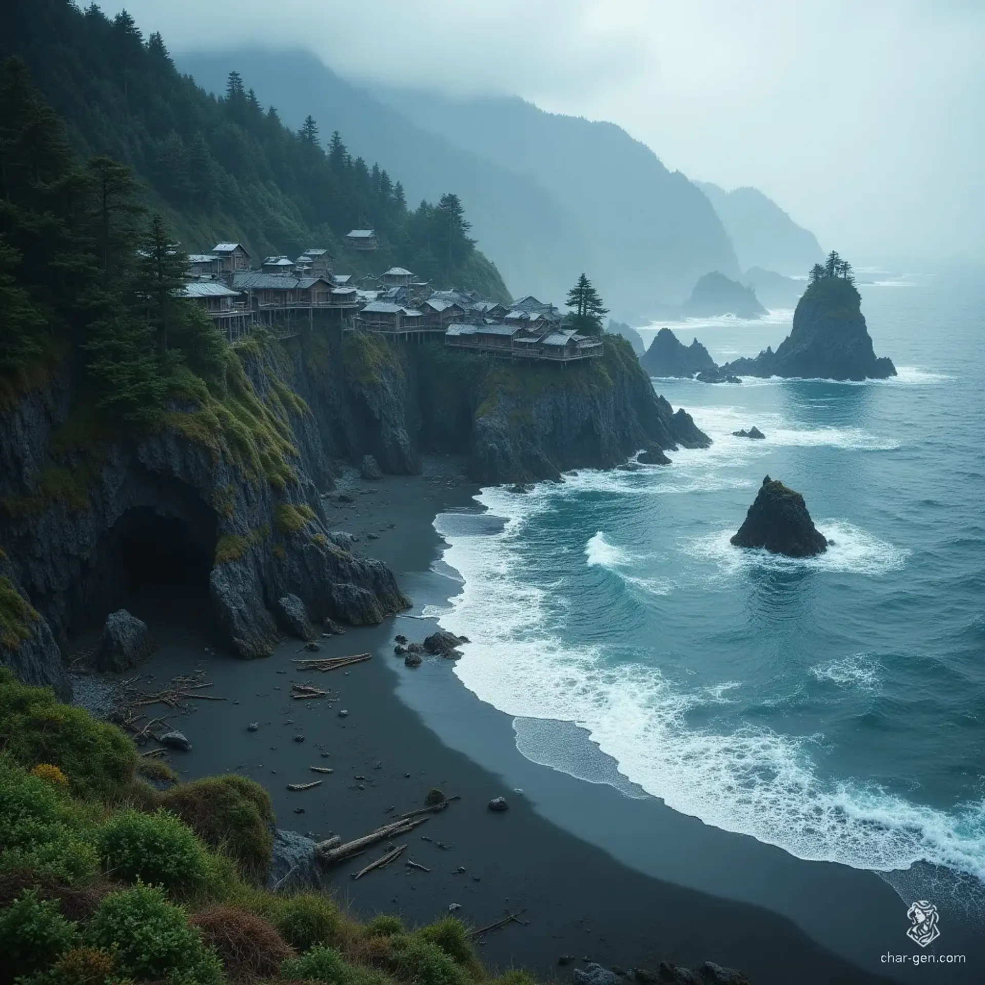 Sango - AI-generated fantasy Settlement