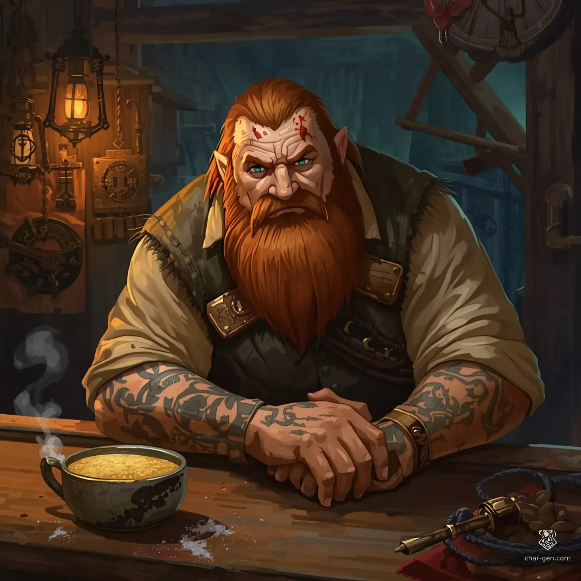Captain Orym 'Sea-Dog' Redbeard - AI-generated fantasy NPC