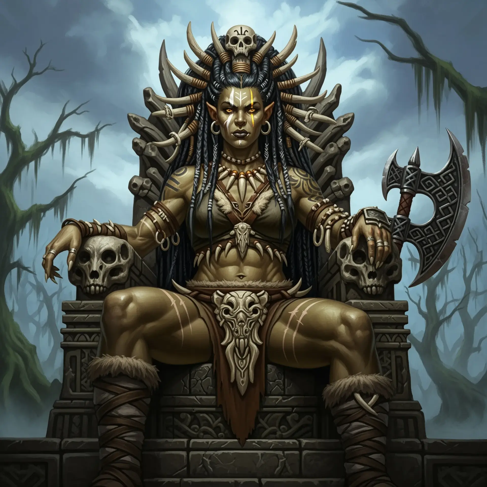 Zargathra Bone-Sunder - AI-generated fantasy NPC