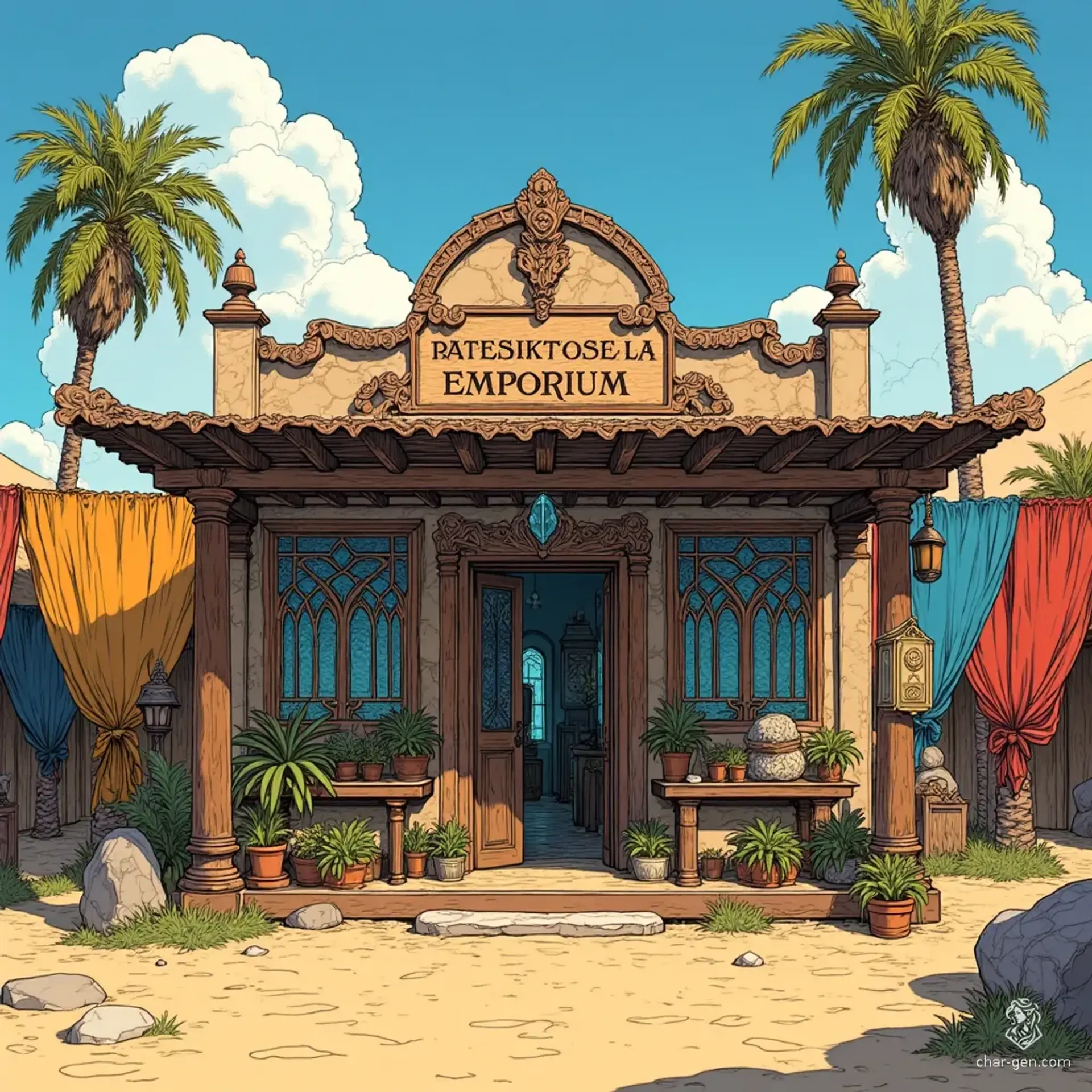 Desert Oasis Emporium - AI-generated fantasy Shop