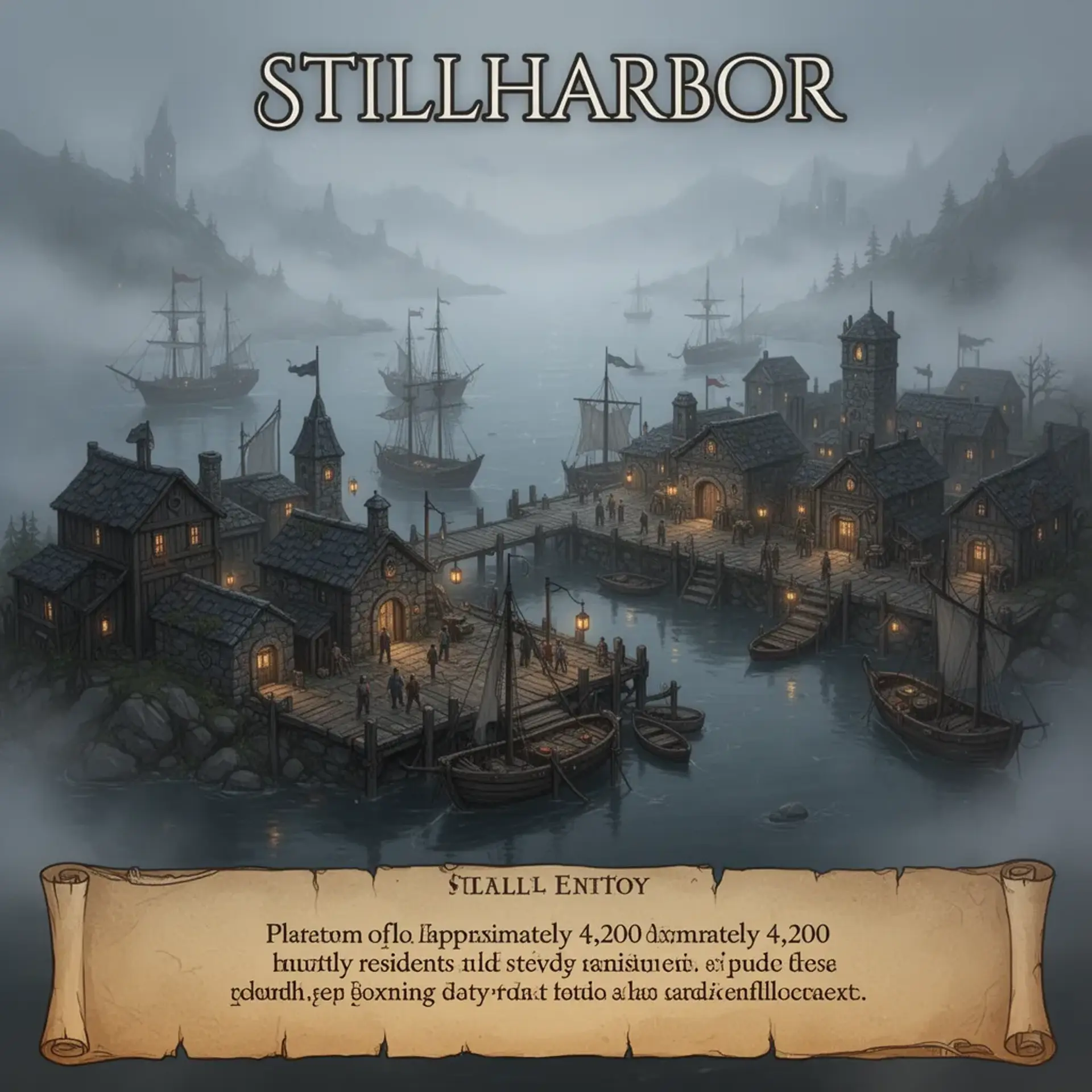 Stillharbor - AI-generated fantasy Settlement