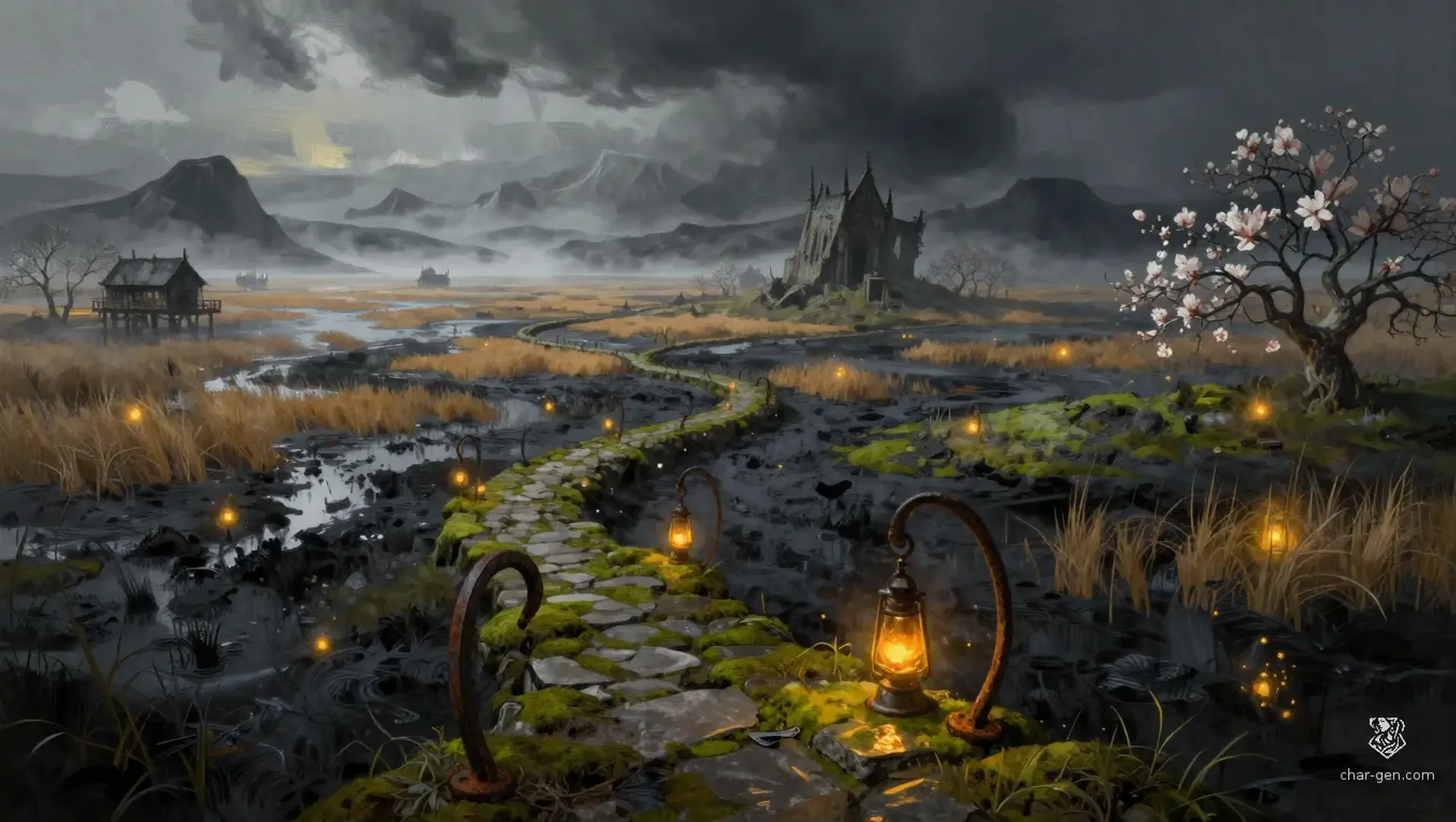 The Blackvale Marshes - AI-generated fantasy Region
