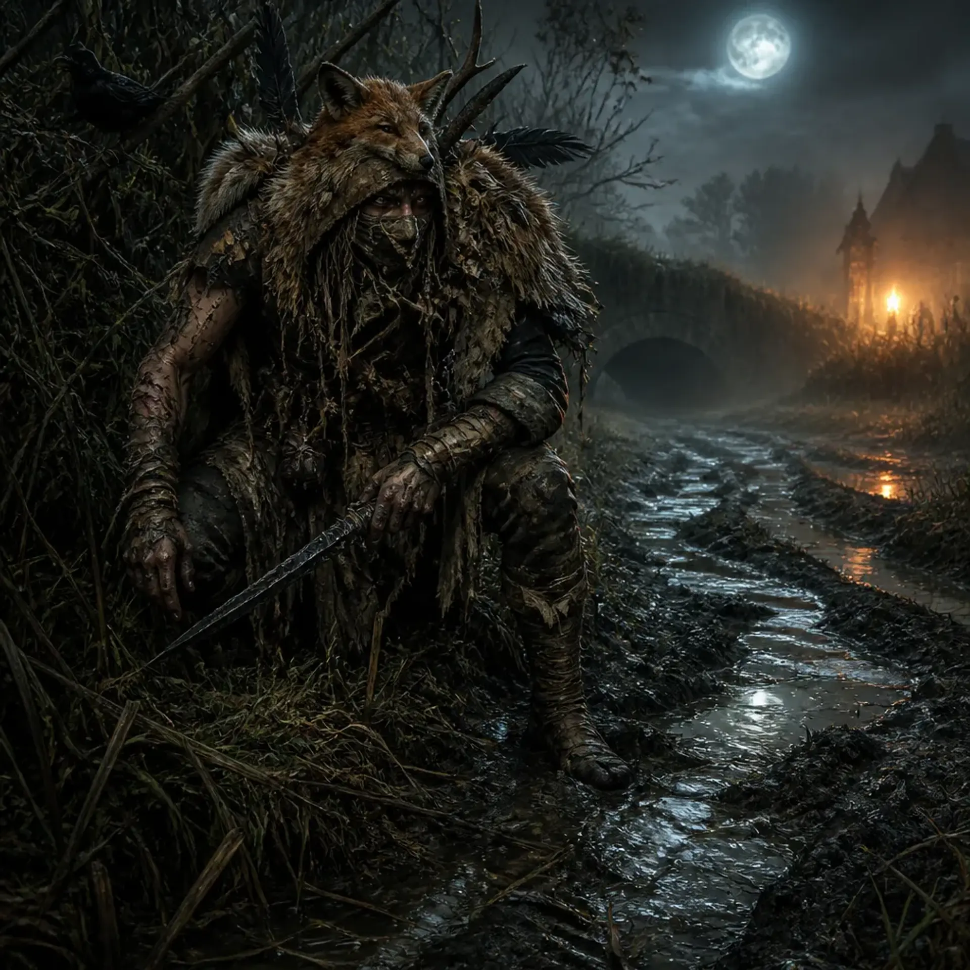 Hollowway Skulker - AI-generated fantasy Monster