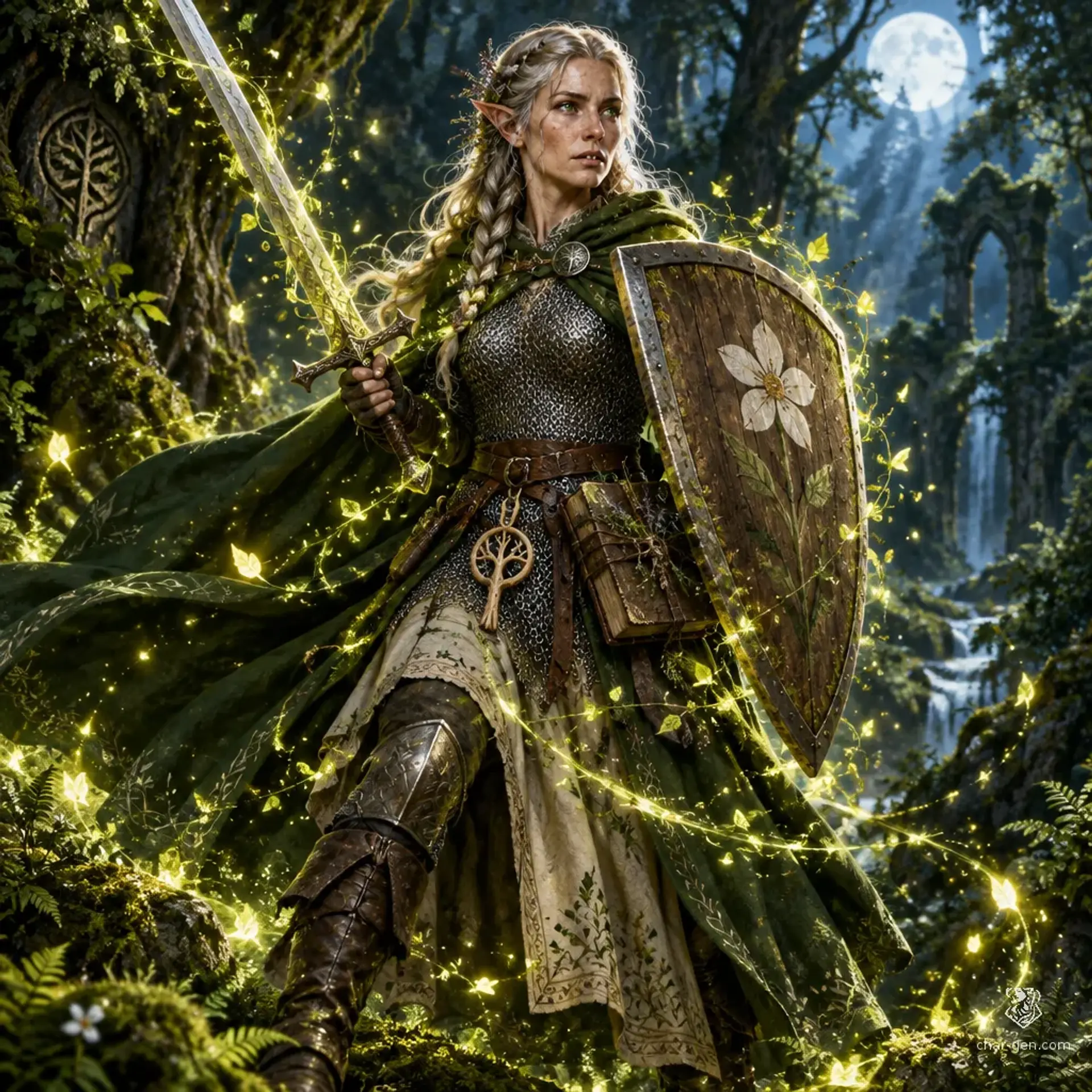 Aelwyn of the Elderwood - AI-generated fantasy Character