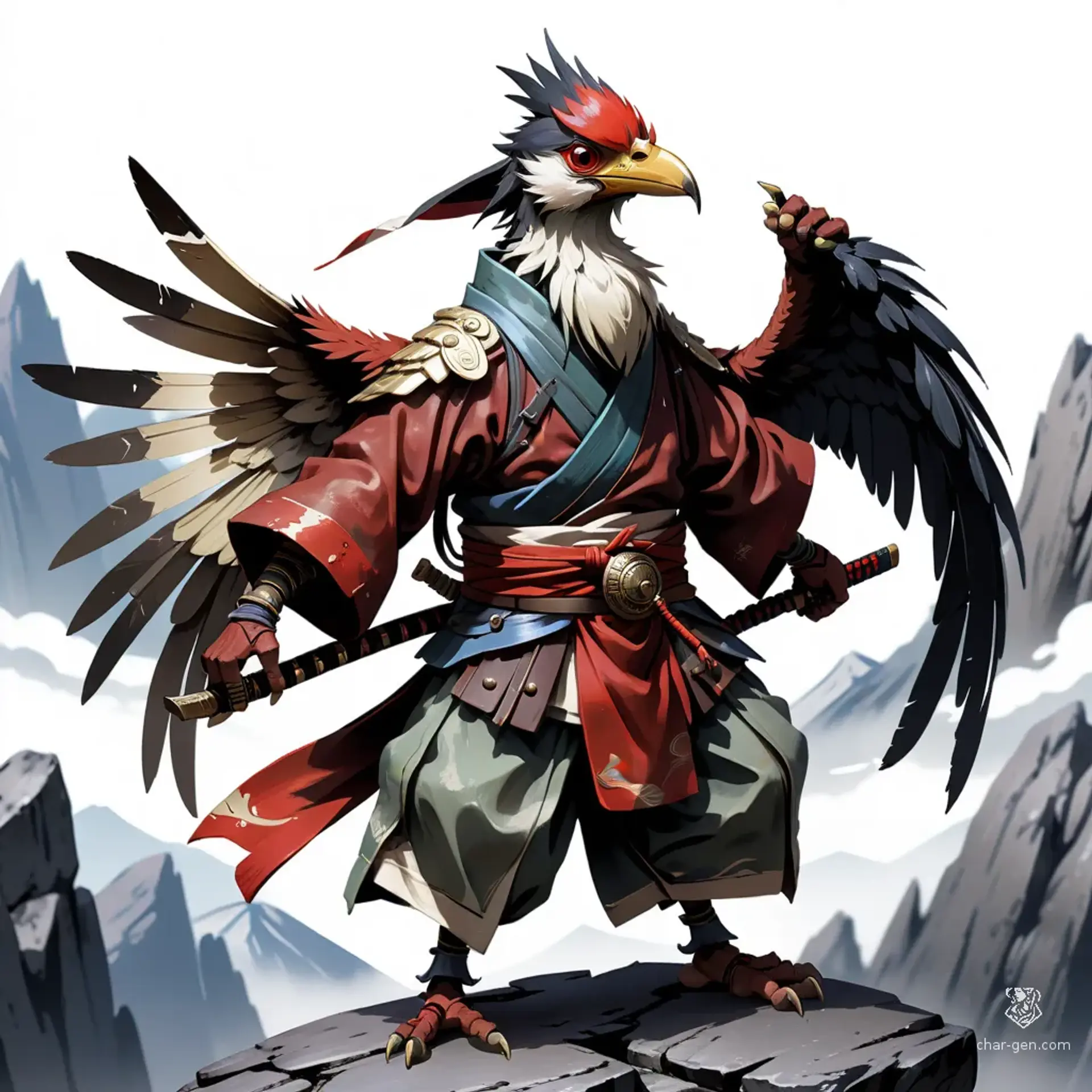 Aerial Tengu Scout - AI-generated fantasy Monster