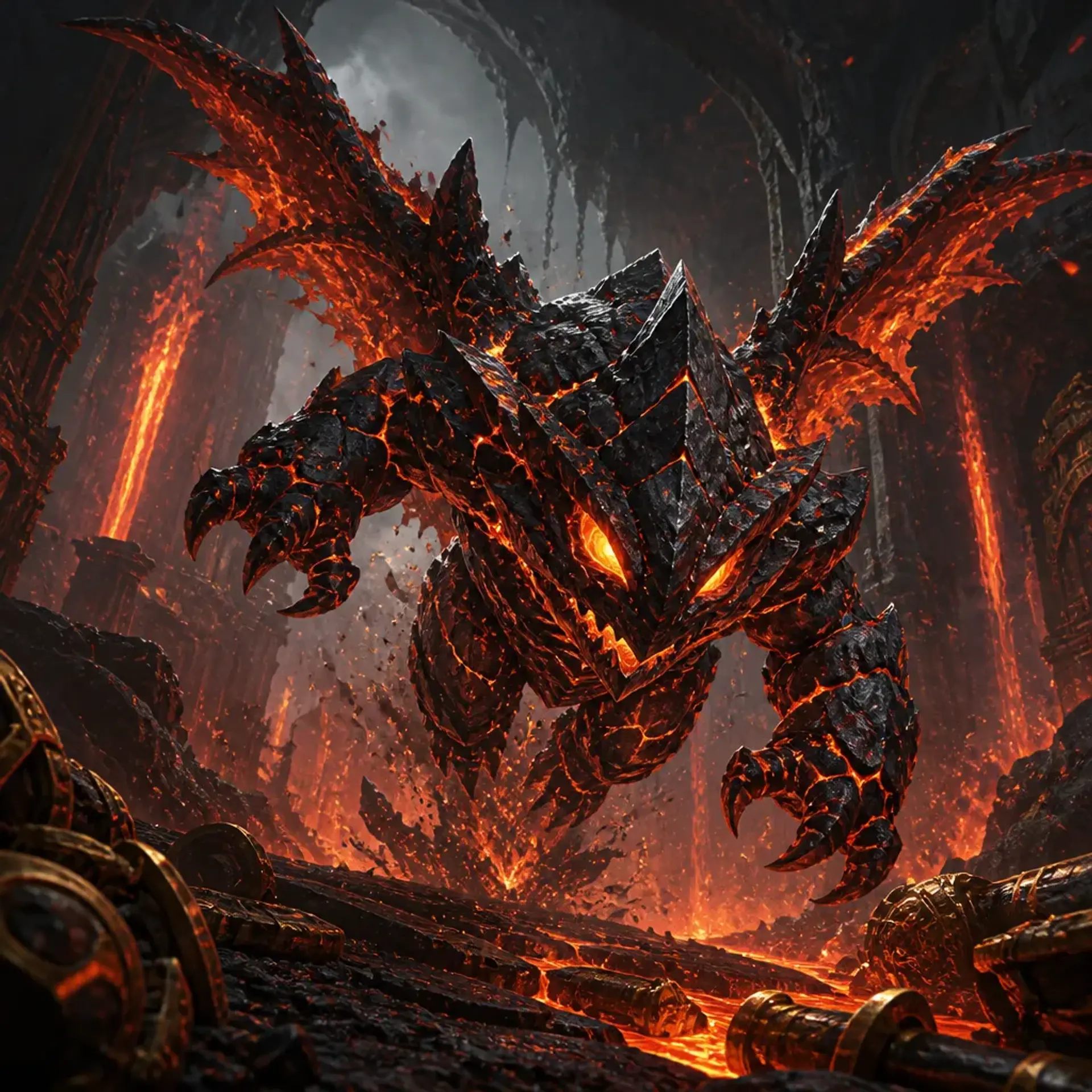 Magma Mephit - AI-generated fantasy Monster