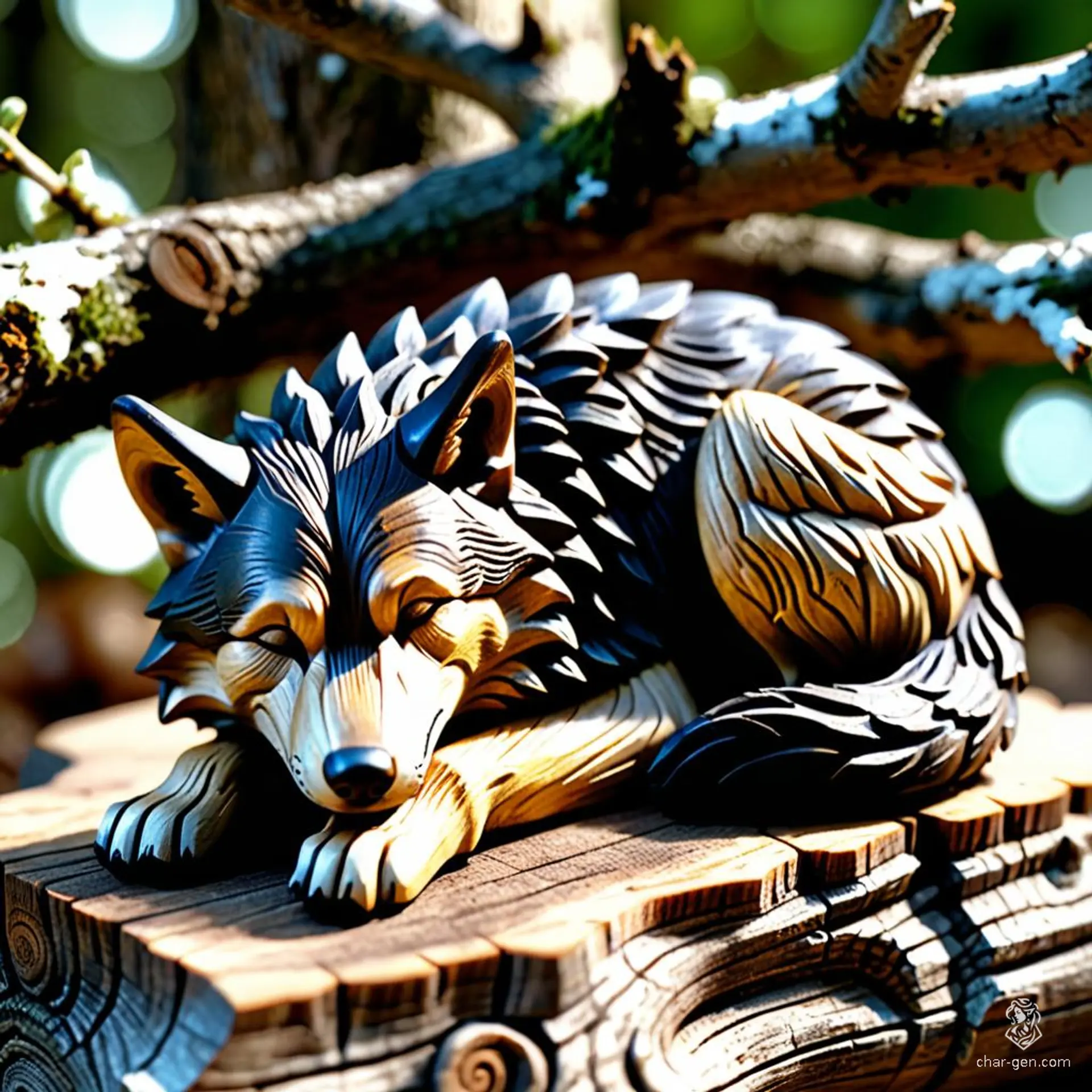 The Stone Wolf is a mesmerizing wooden figurine, intricately carved to depict a slumbering wolf. Said to embody the spirit of tranquility, it grants peace to those who keep it nearby, warding off nightmares and inviting restful dreams with its serene presence.
