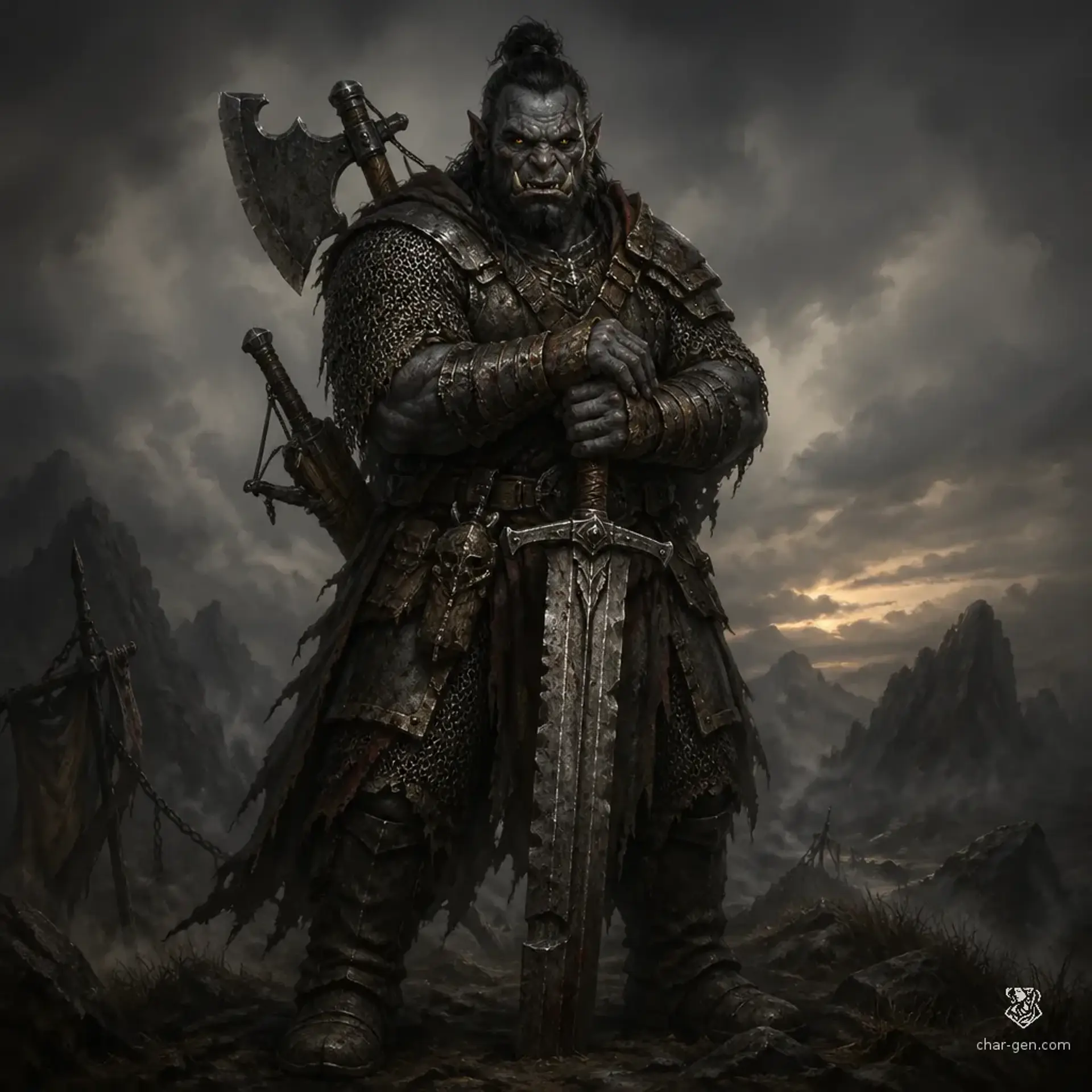 Krugar the Hollow - AI-generated fantasy Character
