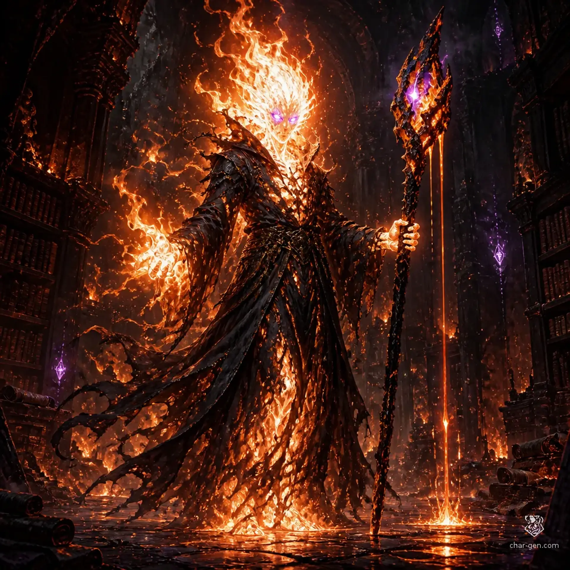 Pyromagus Primordial | Fantasy Monster Generated by CharGen