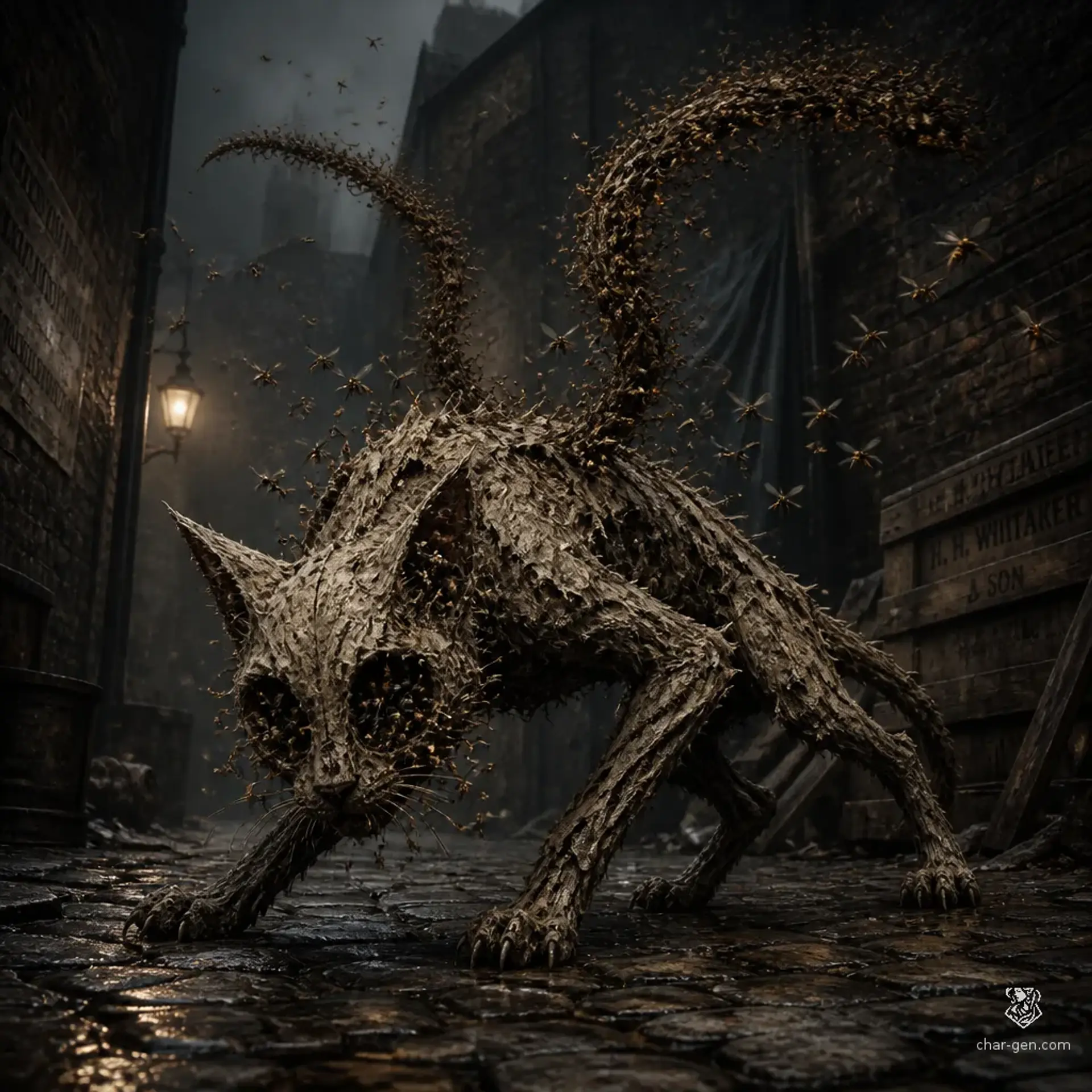 Mange-Hive Felis - AI-generated fantasy Monster