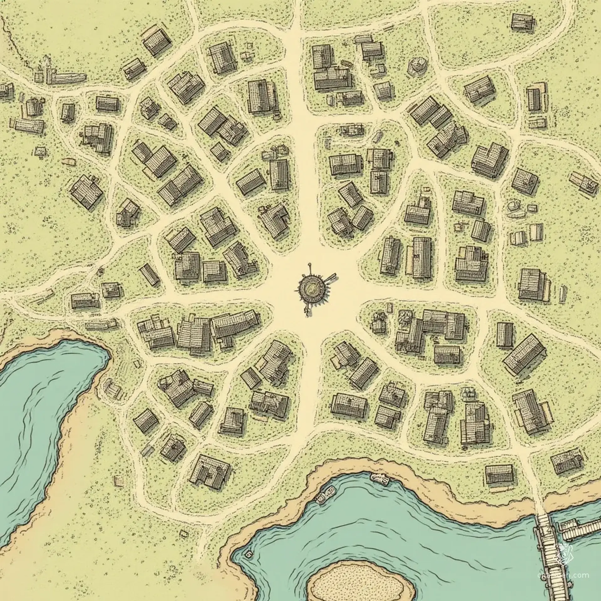 Crosswell - AI-generated fantasy Settlement