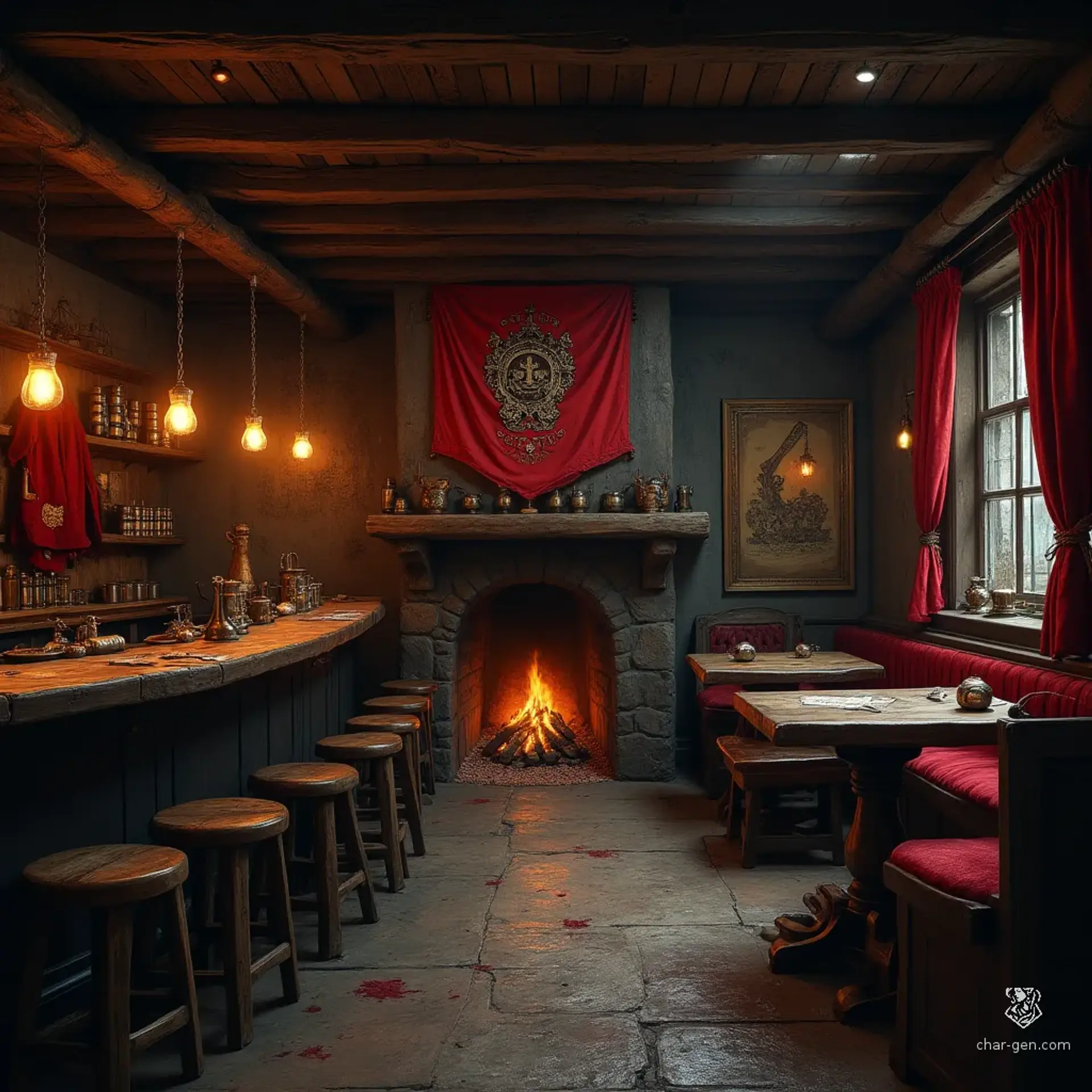 The Red Ribbon Rose - AI-generated fantasy Tavern