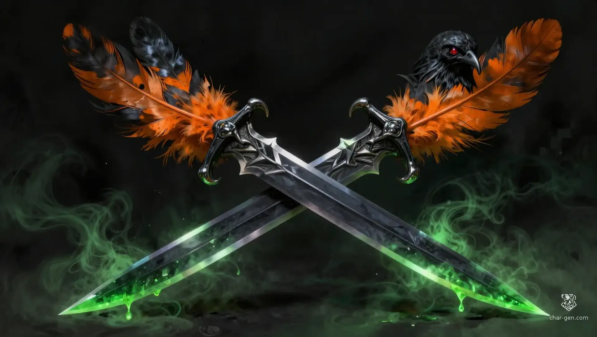 Twin Talons of the Pitohui - AI-generated fantasy Magic Item