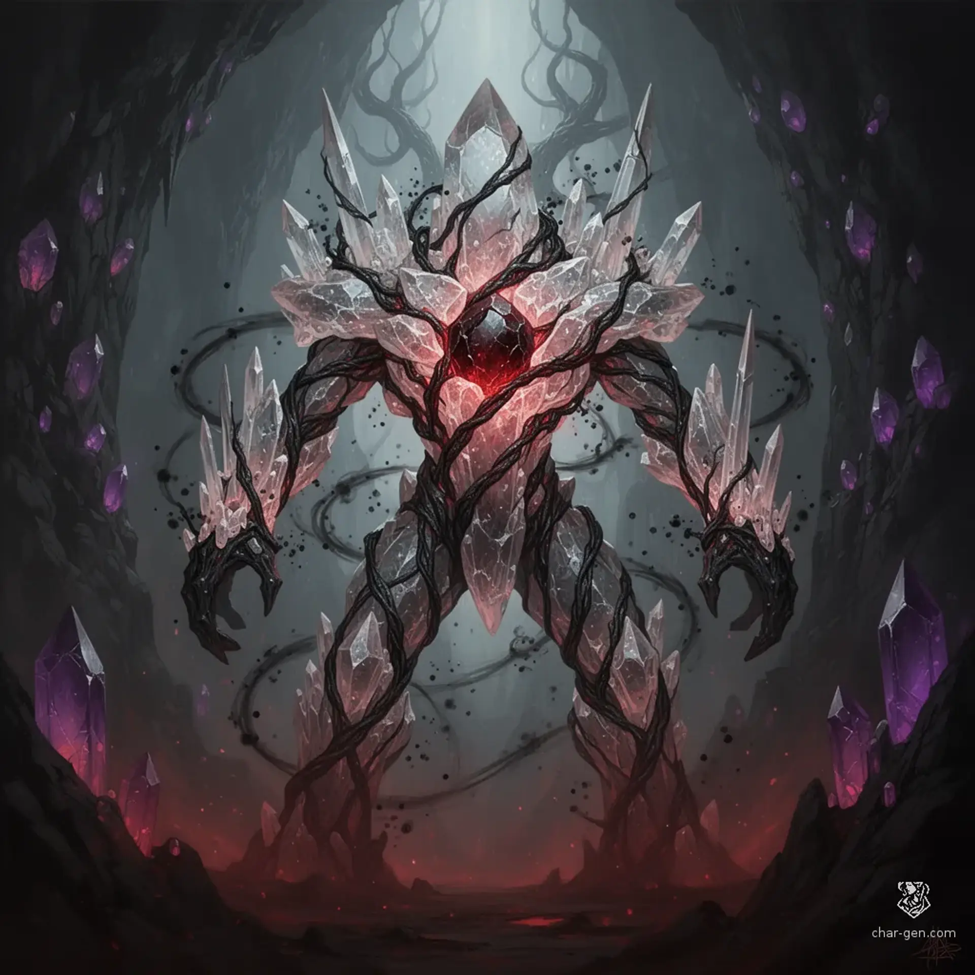 Twisted Gem Golem - AI-generated fantasy Monster