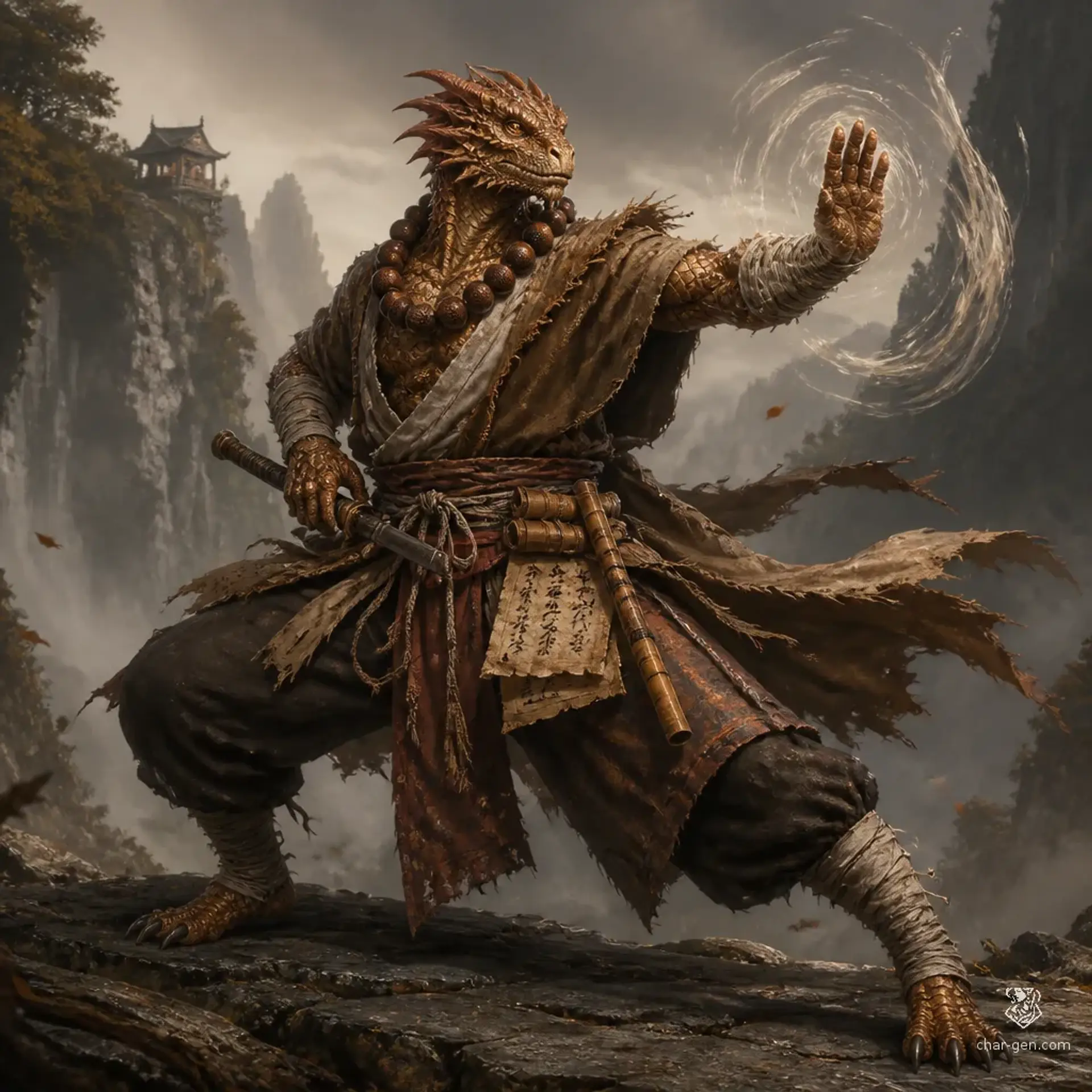 Ssarix Quietscale - AI-generated fantasy Character