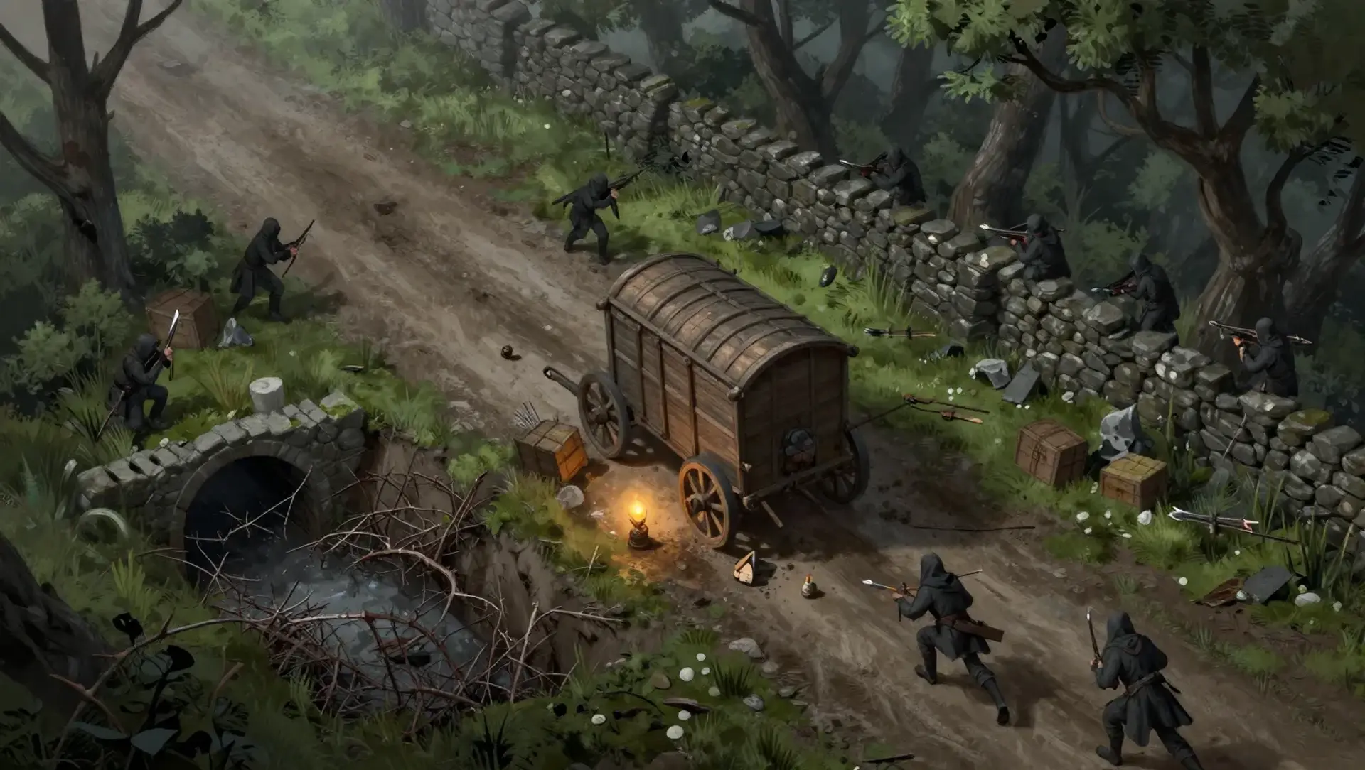 Keep the Wagon from the Cutters - AI-generated fantasy Encounter